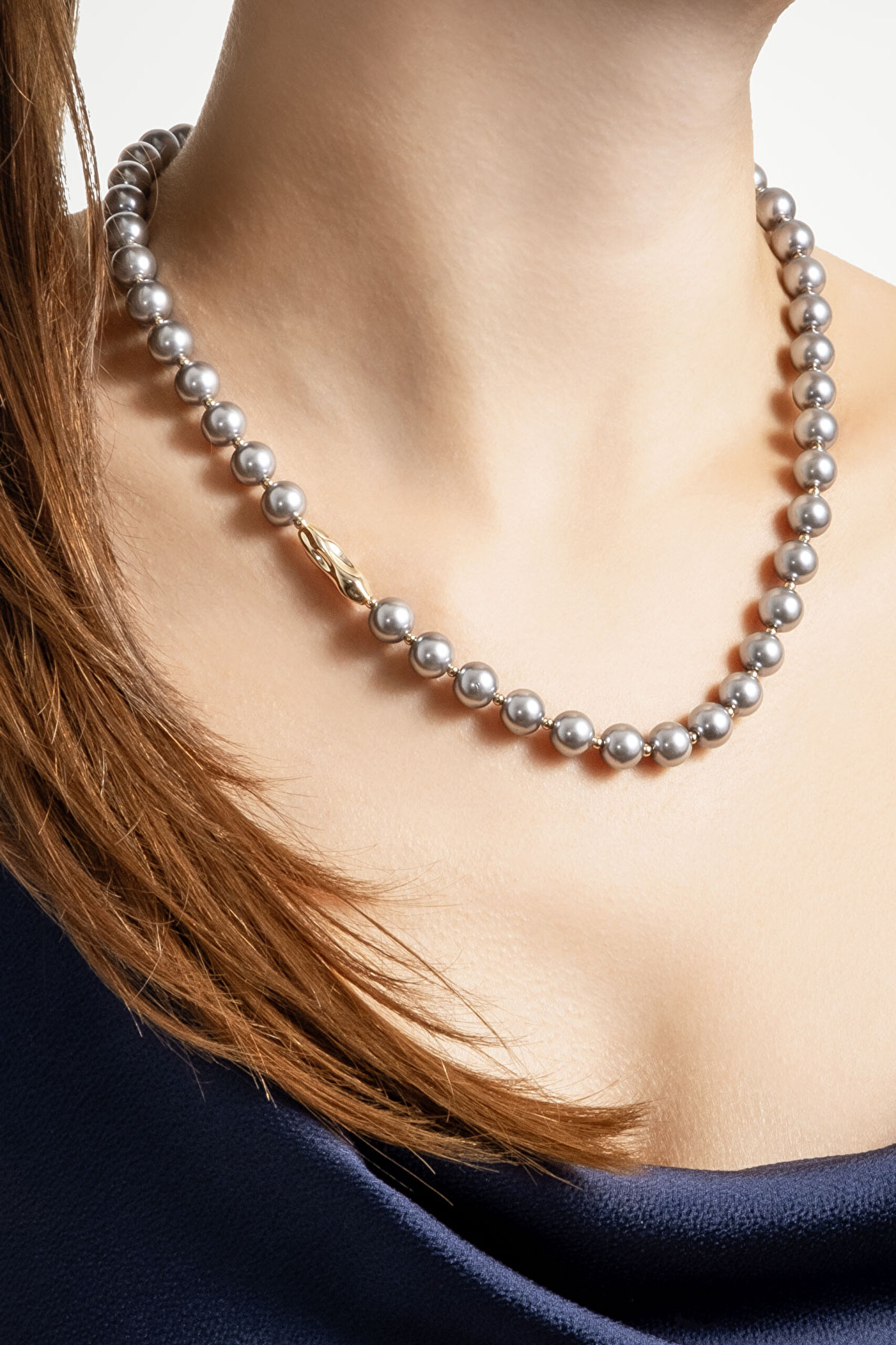 ⁠ Audrey 18 Ayar Sarı Altın Kaplama 44 Cm Gümüş İnci Kolye_6}