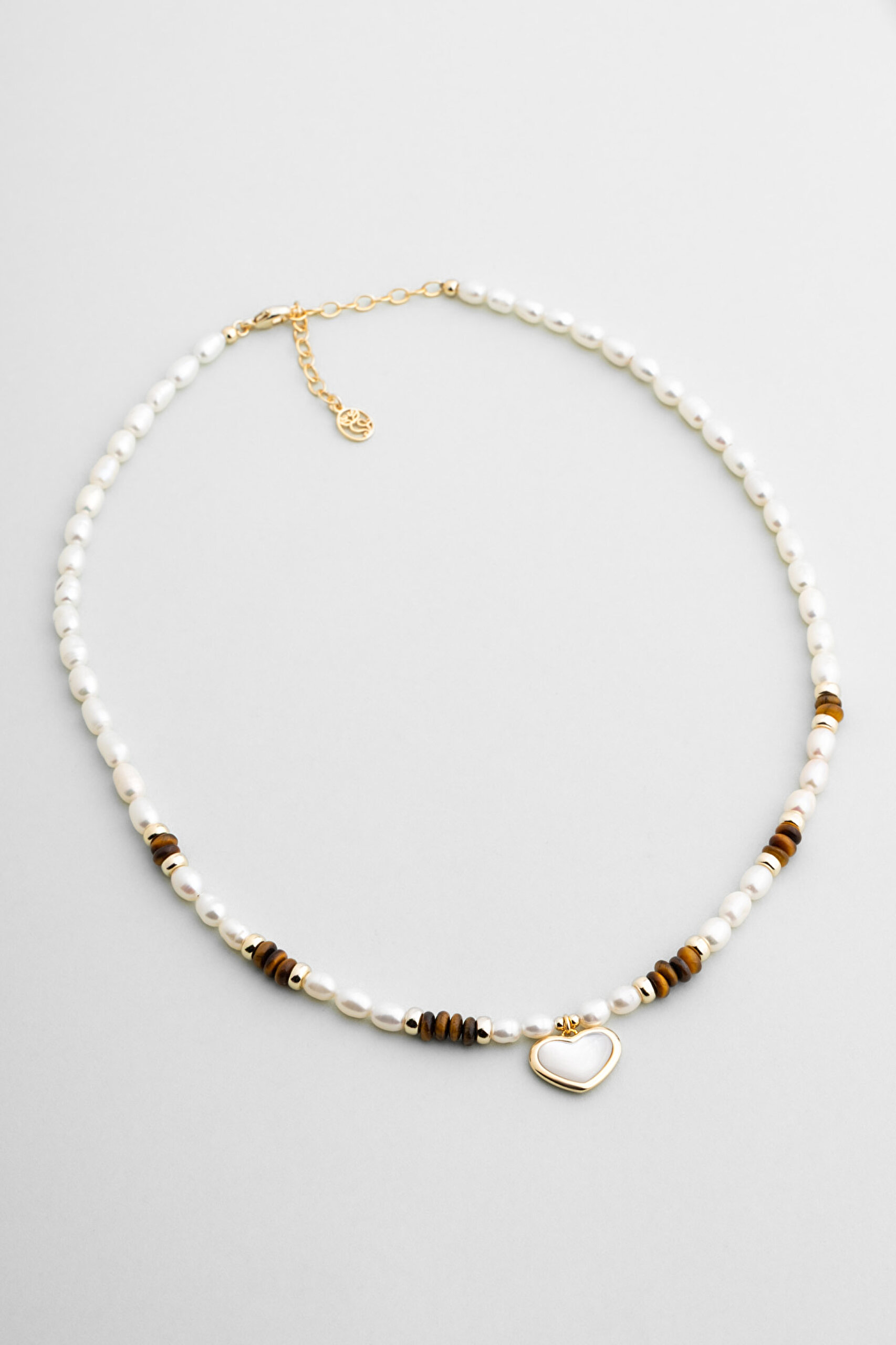 ⁠ Okyanus Kalbi 18 Ayar Sarı Altın Kaplama 45 Cm Gümüş Kolye_0}