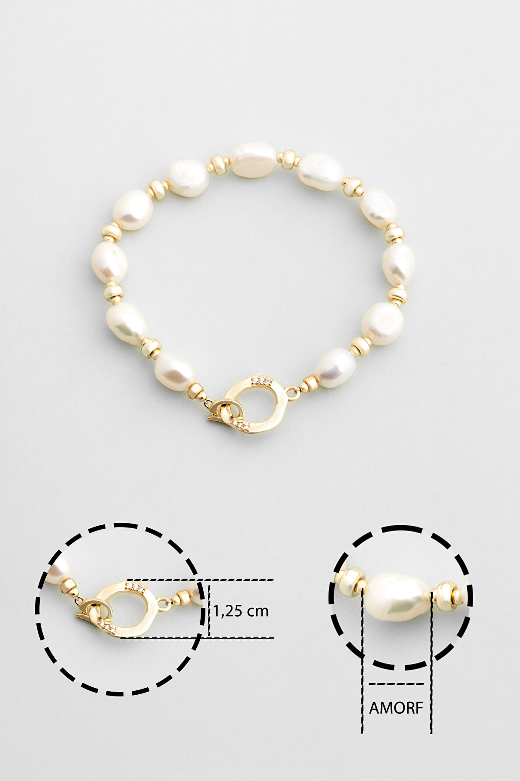 ⁠ Rosalinda 18 Ayar Sarı Altın Kaplama 18 Cm Gümüş Bileklik_2}