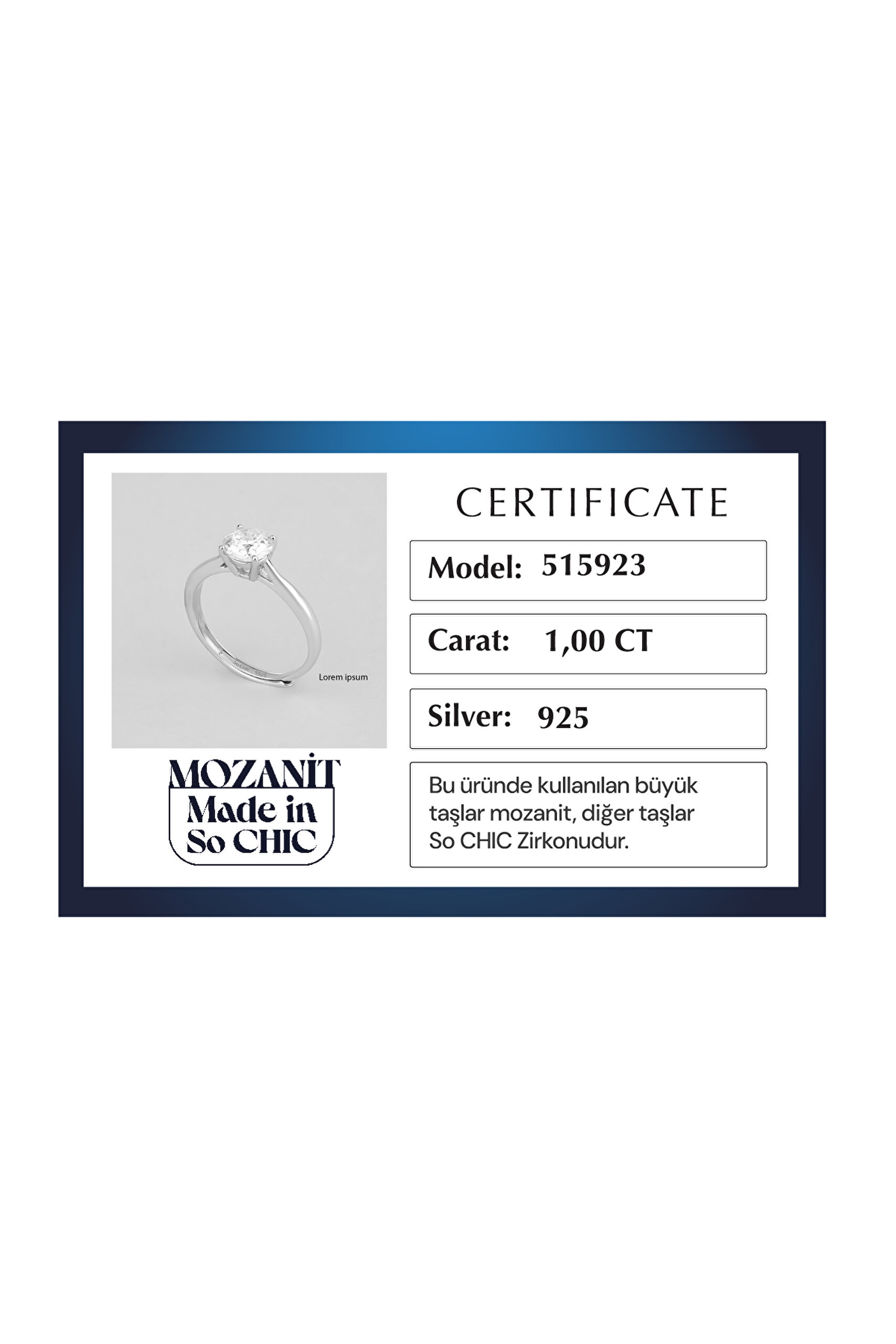 ⁠ Mozanit Fısıltısı 18 Ayar Beyaz Altın Kaplama Gümüş Ayarlanabilir Yüzük_4}