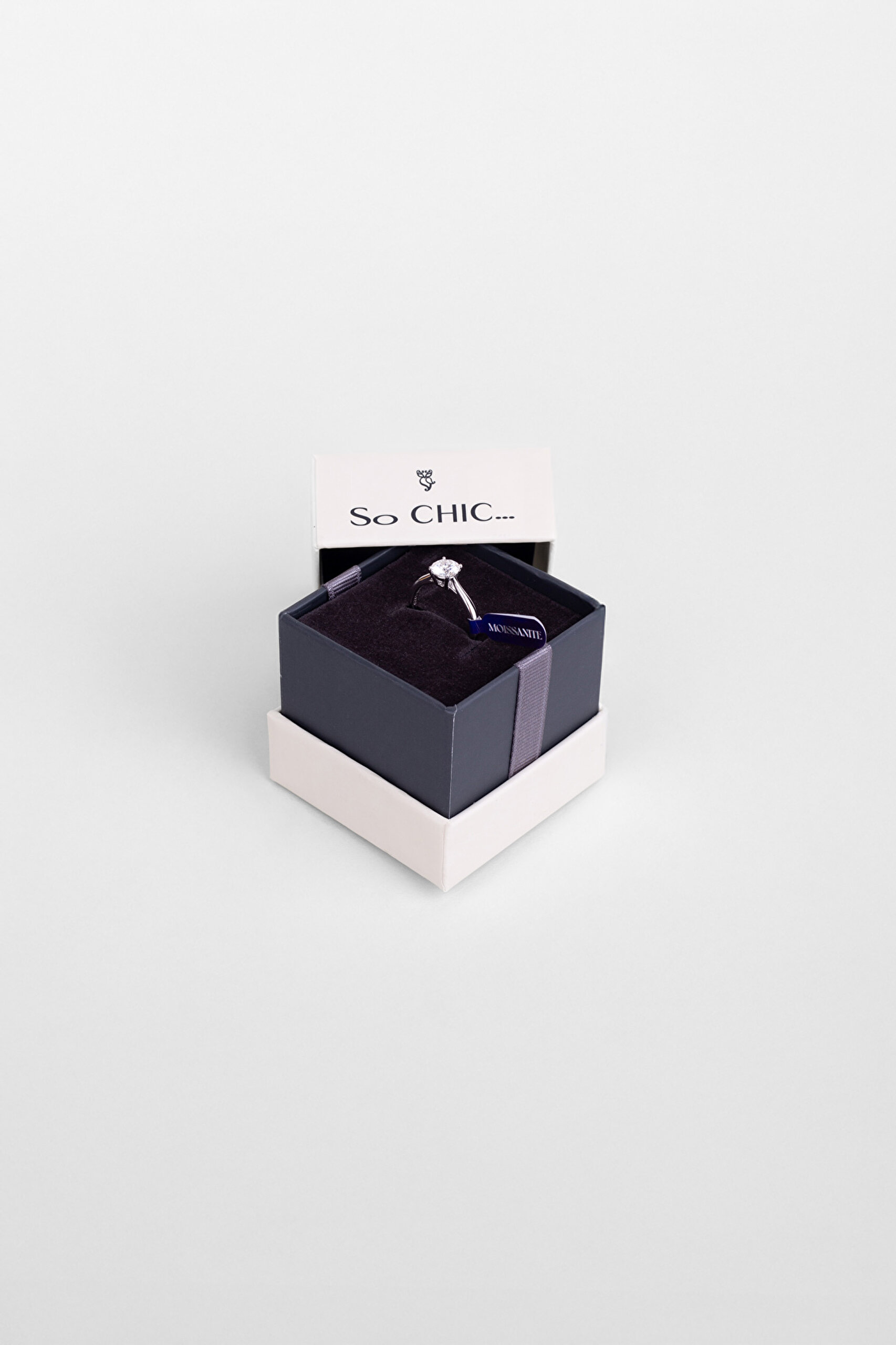 ⁠ Mozanit Fısıltısı 18 Ayar Beyaz Altın Kaplama Gümüş Ayarlanabilir Yüzük_5}