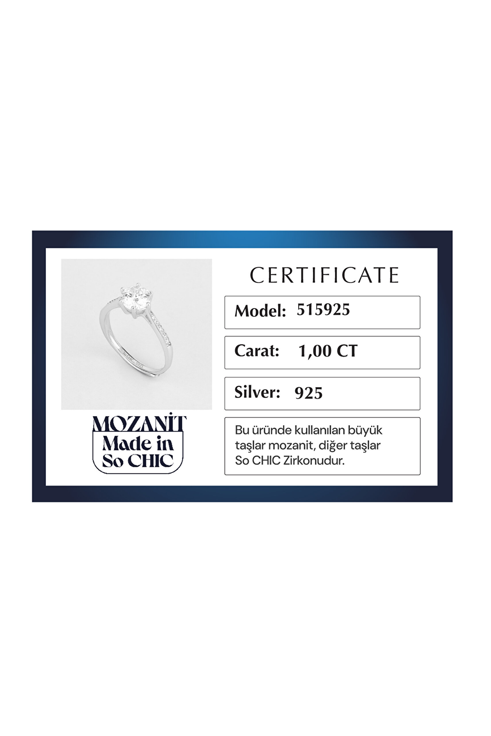 ⁠ Mozanit Yolu 18 Ayar Beyaz Altın Kaplama Ayarlanabilir Gümüş Yüzük_4}