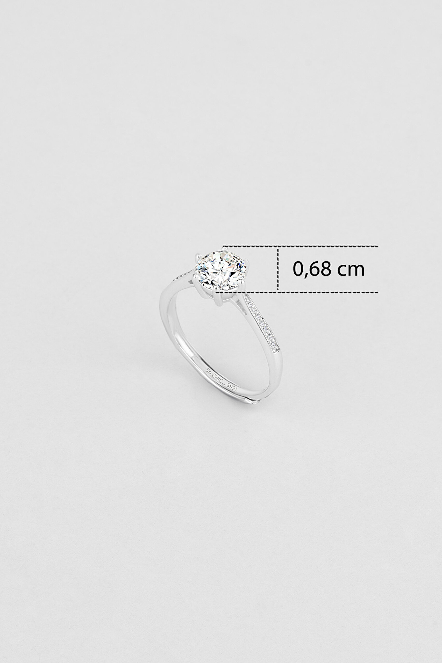 ⁠ Mozanit Yolu 18 Ayar Beyaz Altın Kaplama Ayarlanabilir Gümüş Yüzük_2}