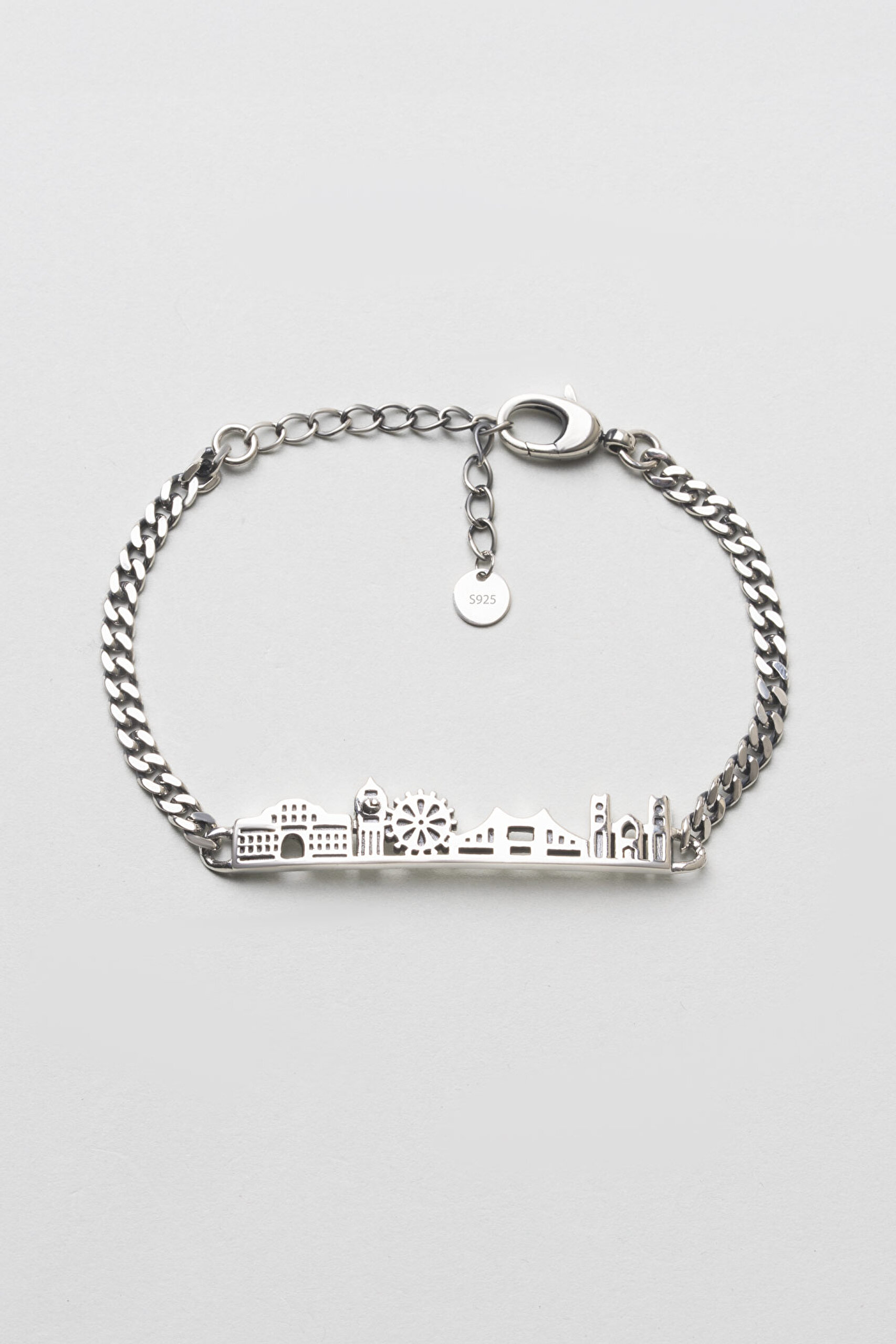 ⁠ London Skyline 21 Cm Gümüş Erkek Bileklik_0}