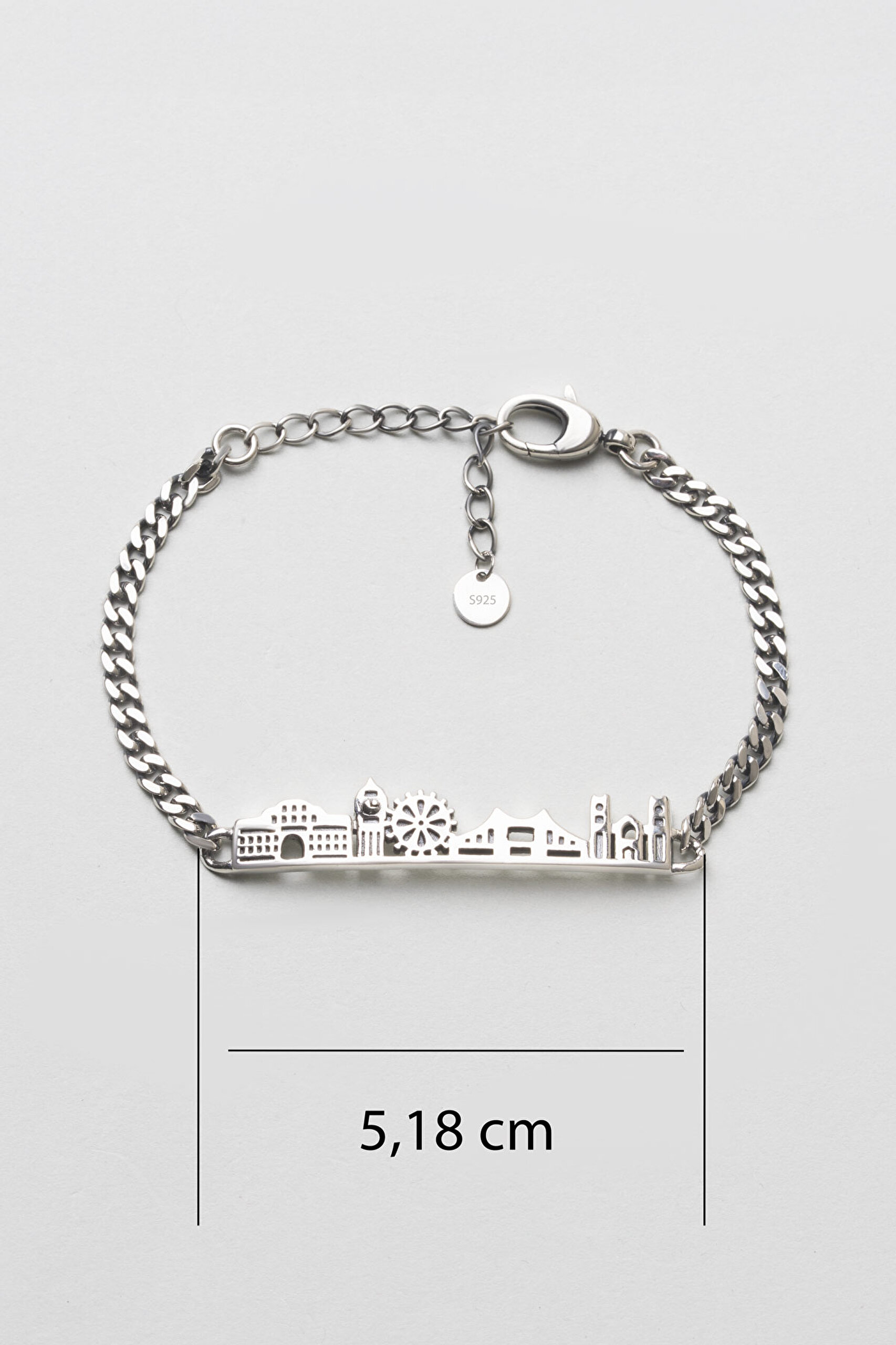 ⁠ London Skyline 21 Cm Gümüş Erkek Bileklik_2}