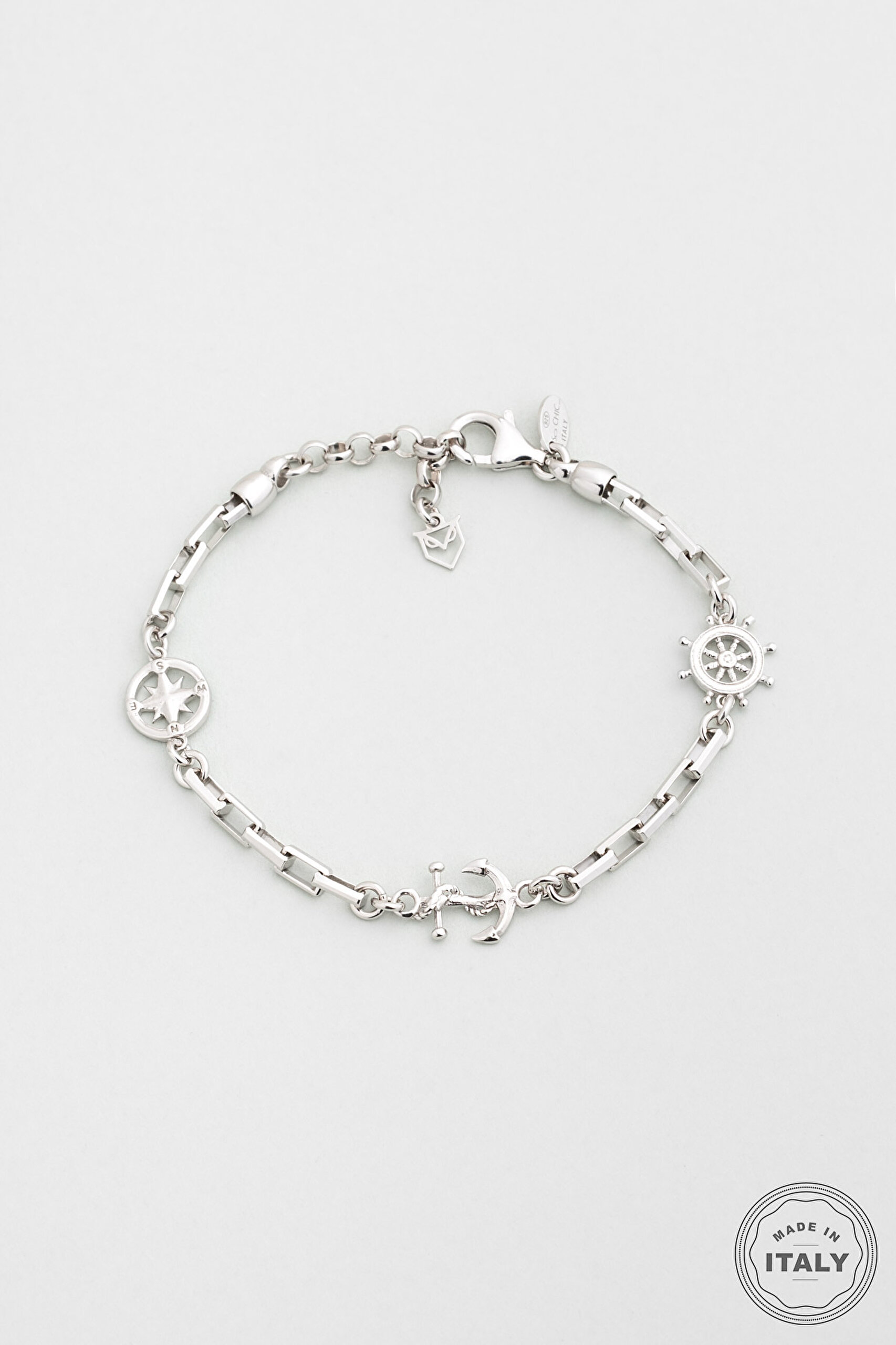 ⁠ Triton İtalyan 21 Cm Gümüş Erkek Zincir Bileklik_0}