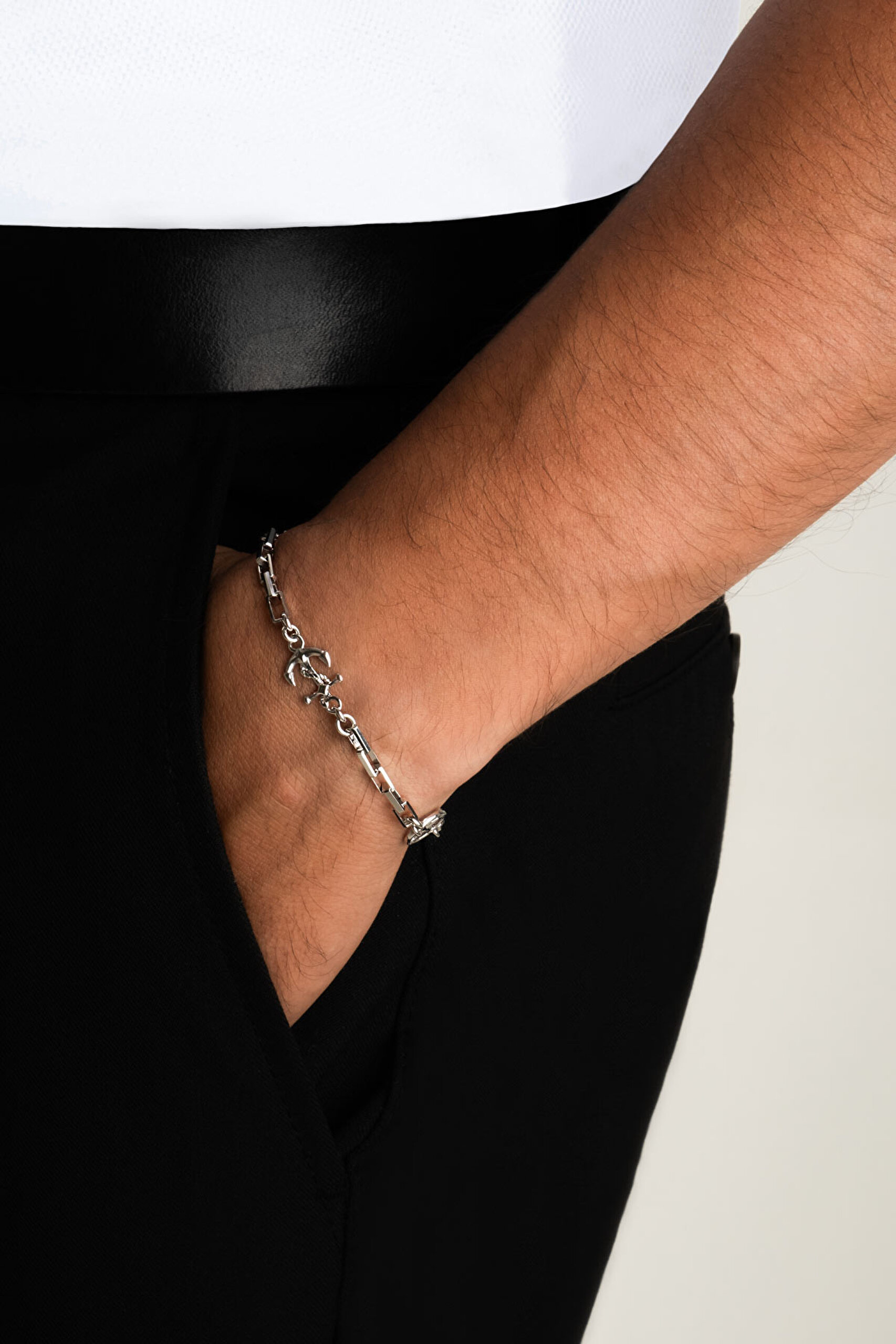 ⁠ Triton İtalyan 21 Cm Gümüş Erkek Zincir Bileklik_3}