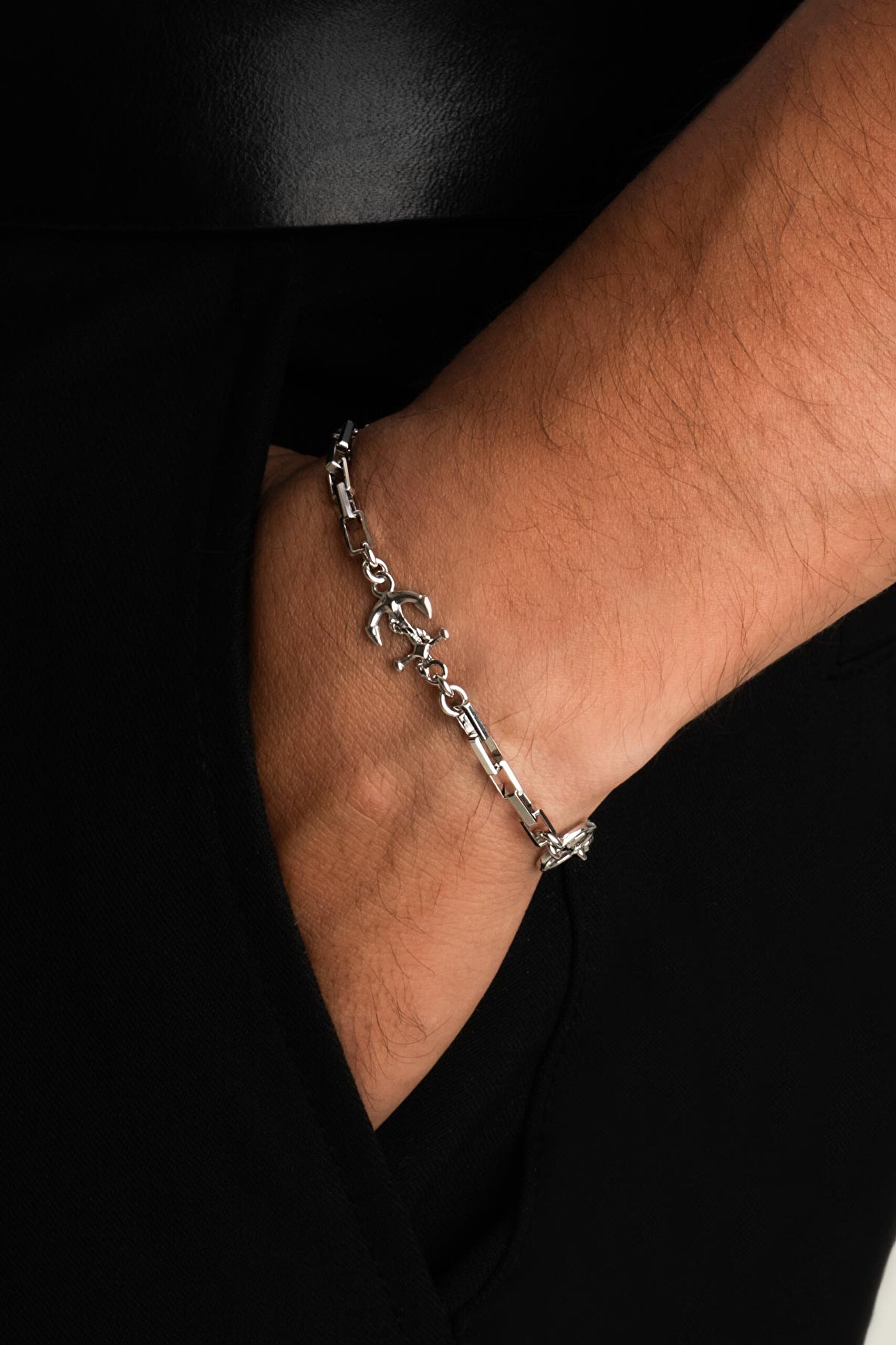 ⁠ Triton İtalyan 21 Cm Gümüş Erkek Zincir Bileklik_1}