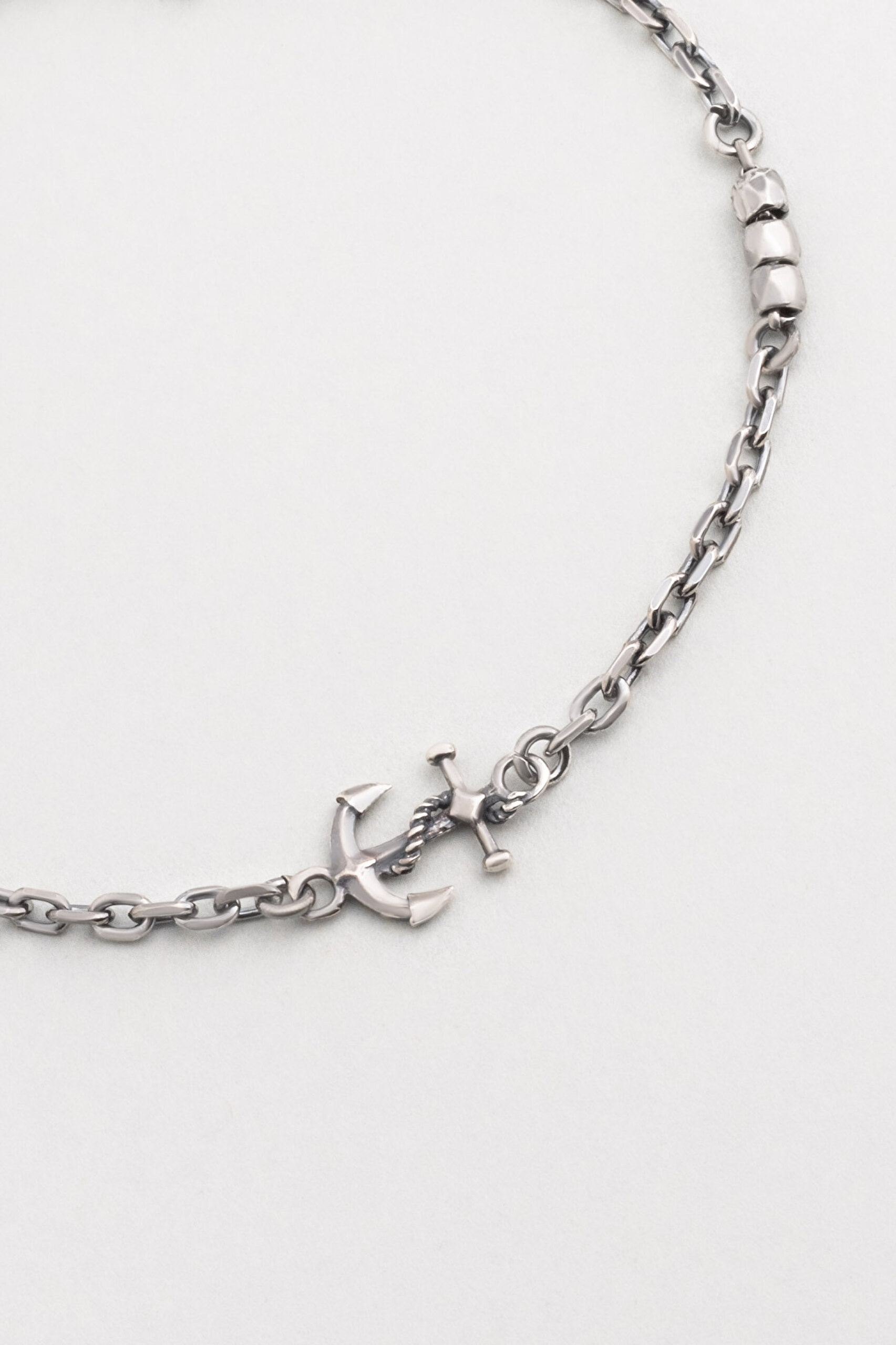 ⁠ İtalyan Modern Çapa 22 Cm Gümüş Erkek Bileklik_1}