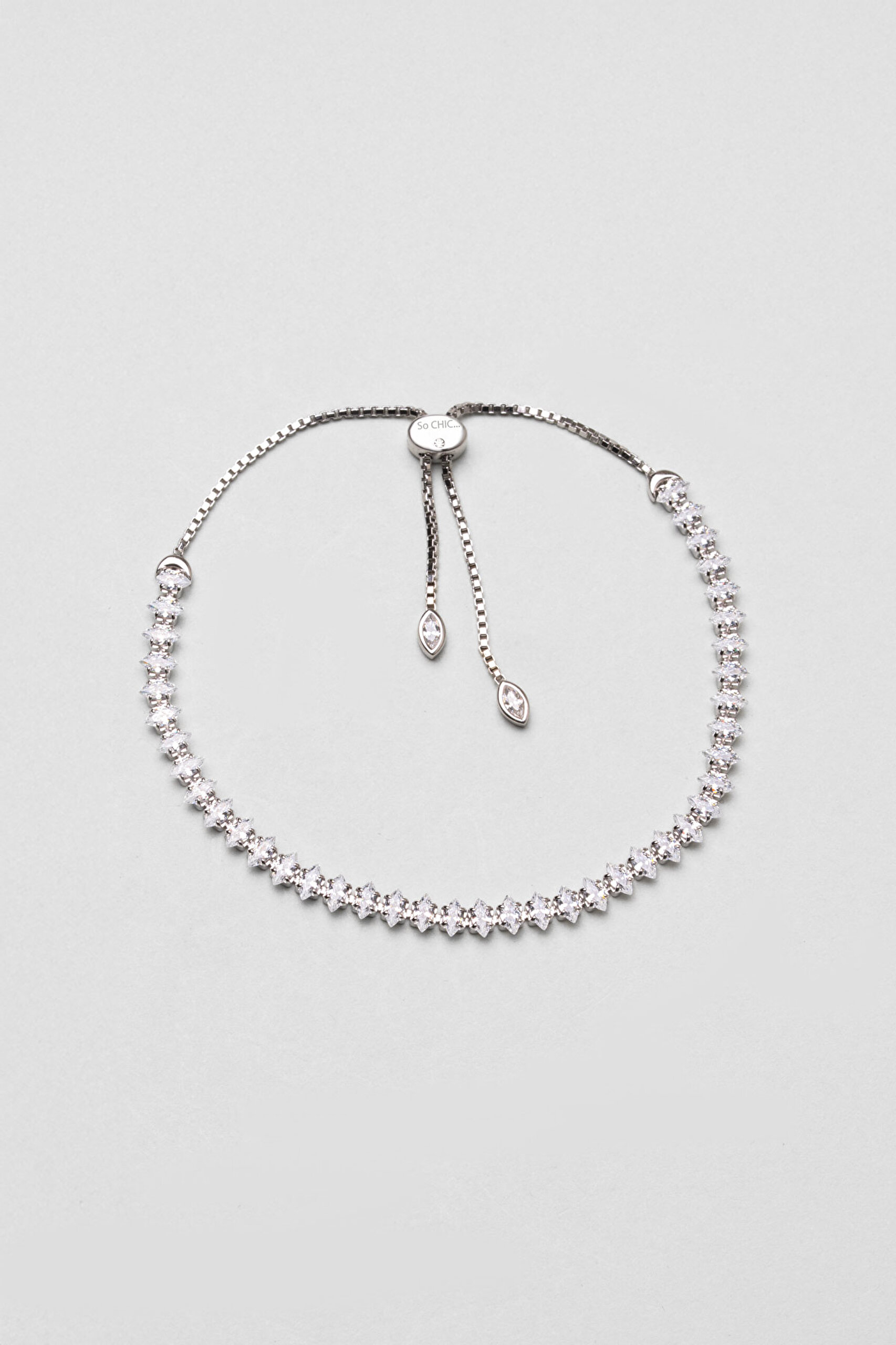 ⁠ Modern Tasarım 18 Ayar Beyaz Altın Kaplama Ayarlanabilir Gümüş Su Yolu Bileklik_0}