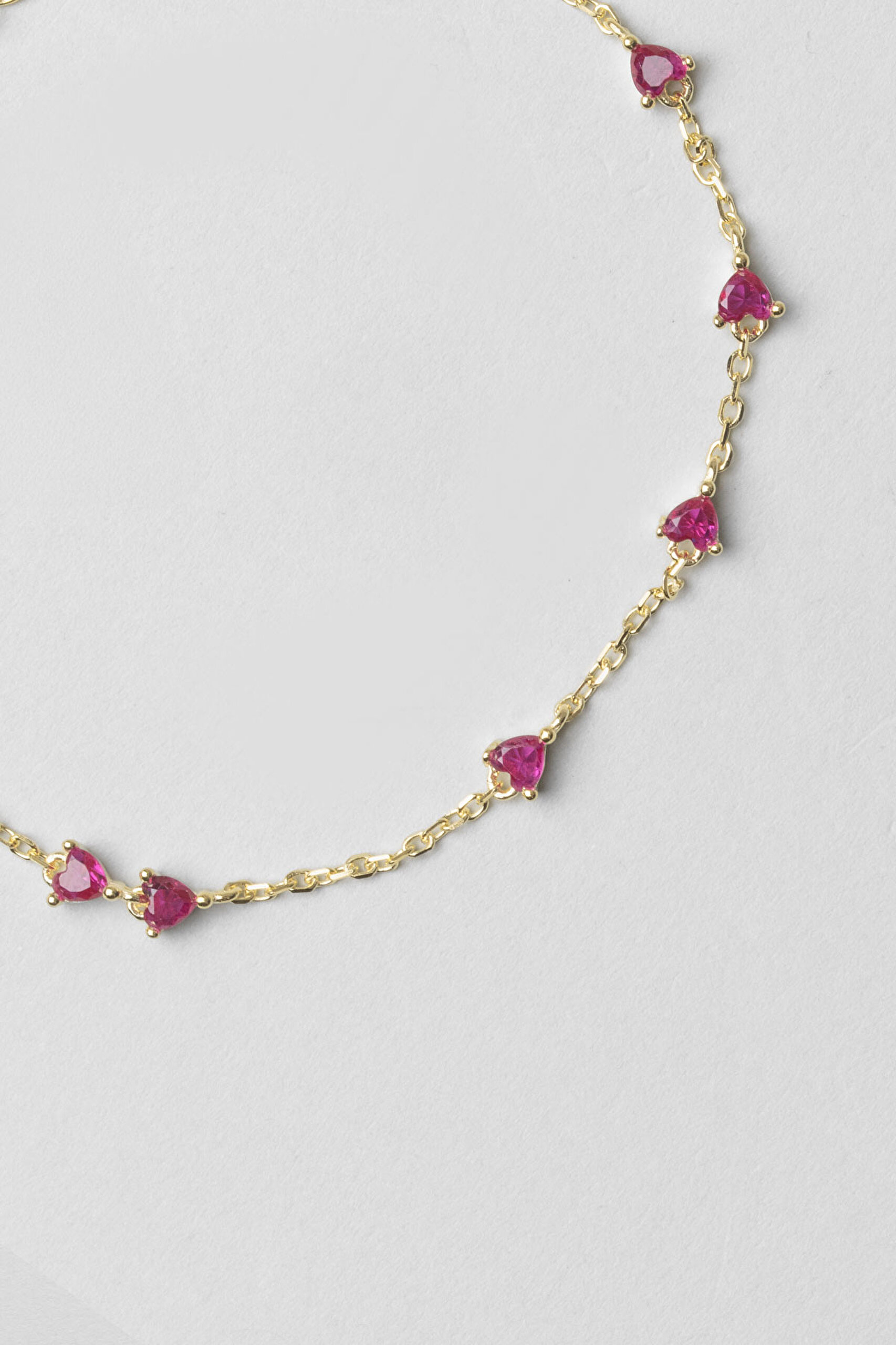 ⁠ Yakut Kalbi 18 Ayar Sarı Altın Kaplama 19 Cm Gümüş Bileklik_4}