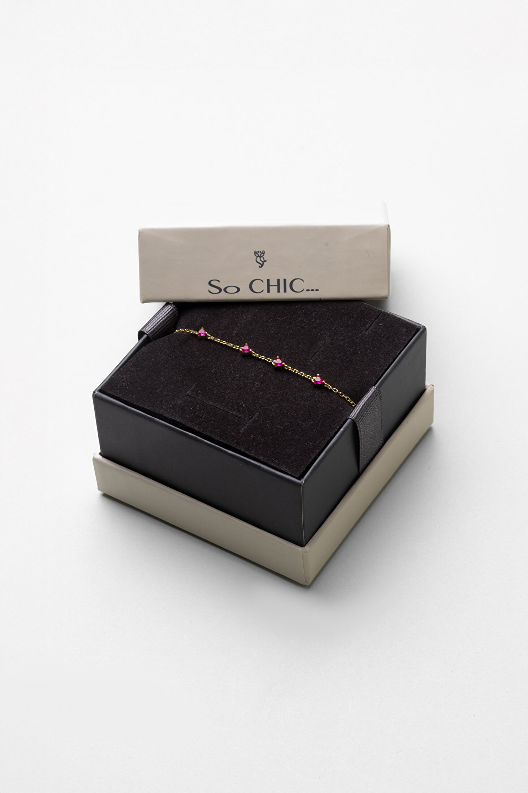 ⁠ Yakut Kalbi 18 Ayar Sarı Altın Kaplama 19 Cm Gümüş Bileklik_5}