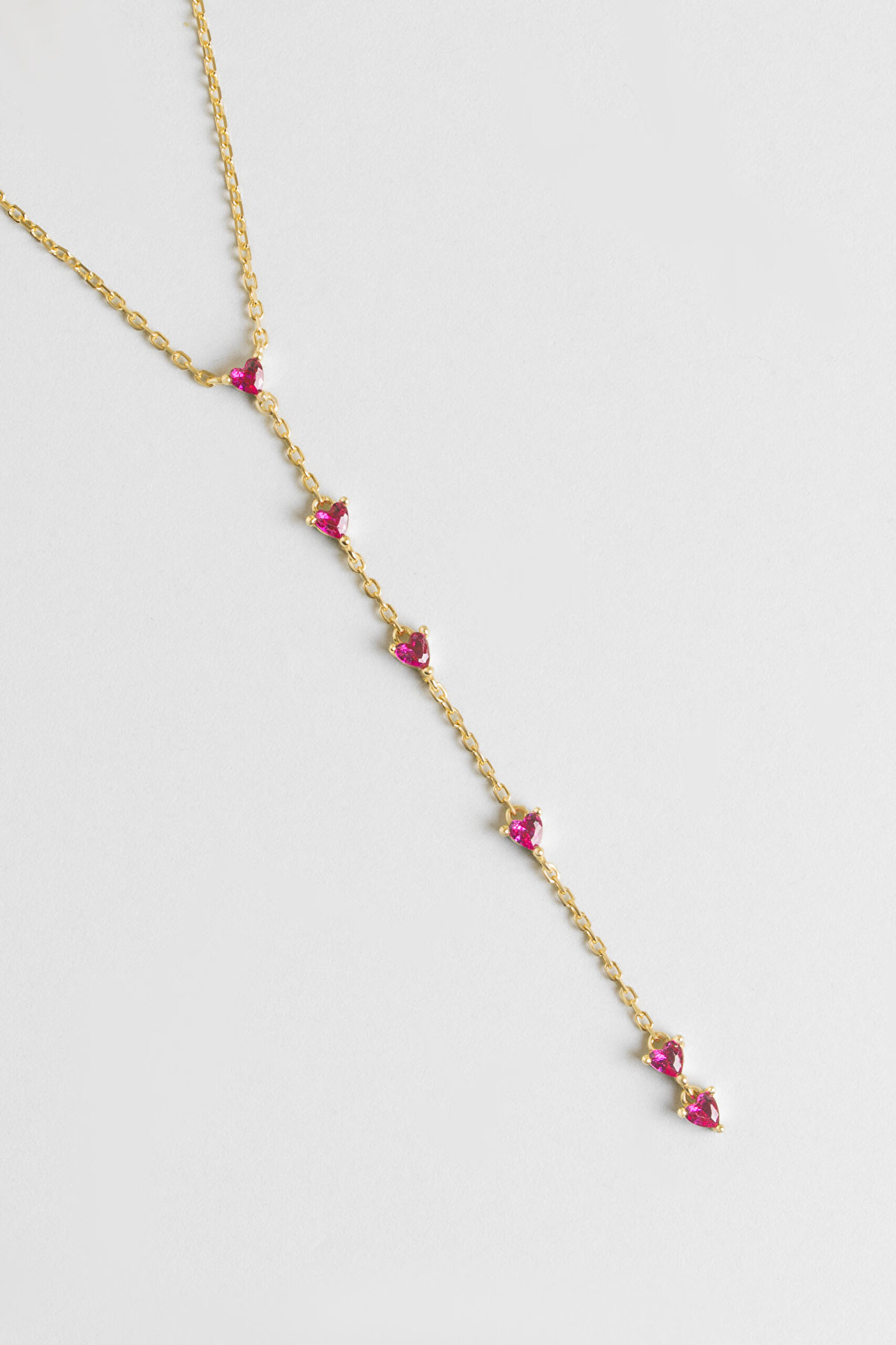 ⁠ Yakut Kalbi 18 Ayar Sarı Altın Kaplama 45 Cm Gümüş Y Kolye_4}