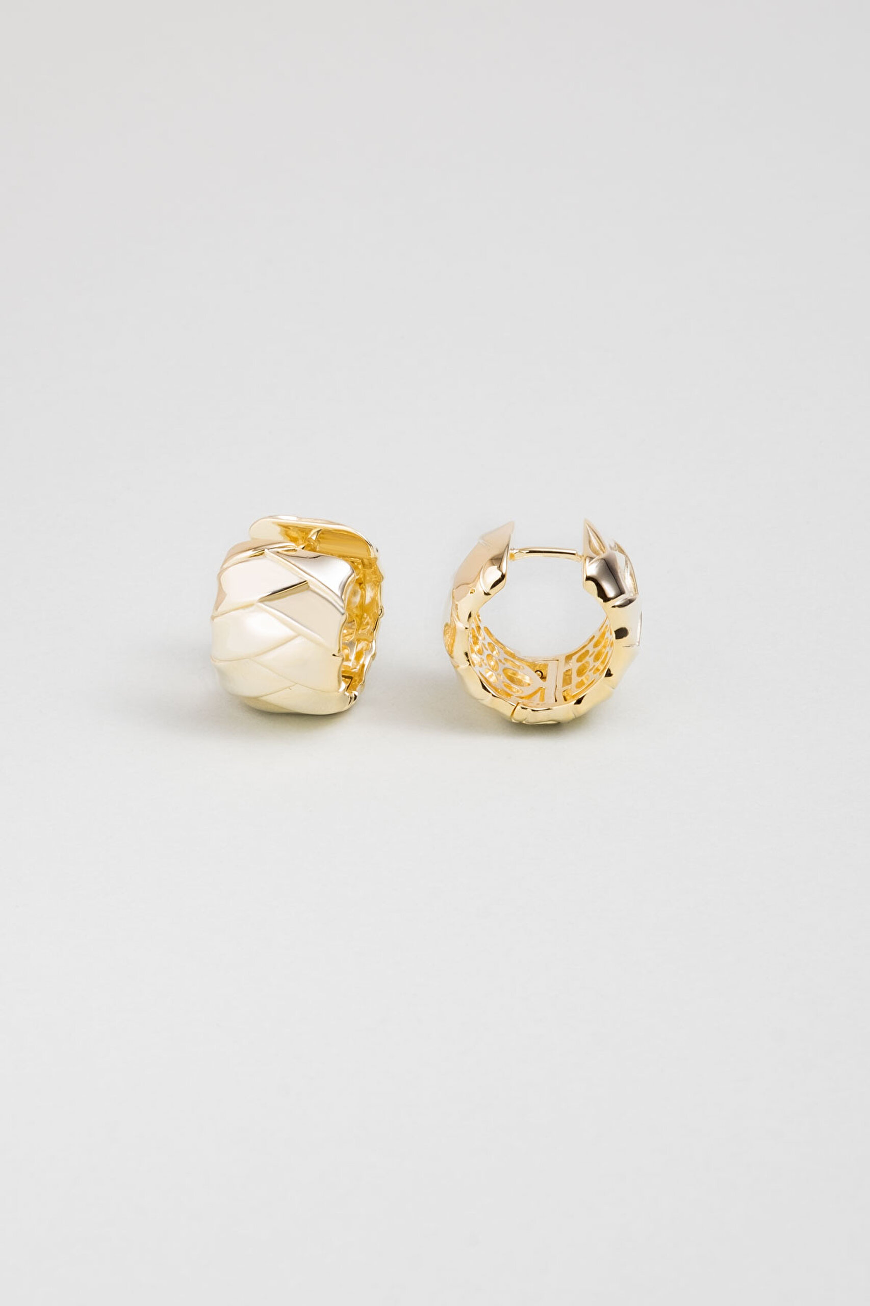 ⁠ Dolce 18 Ayar Sarı Altın Kaplama Gümüş Halka Küpe_0}