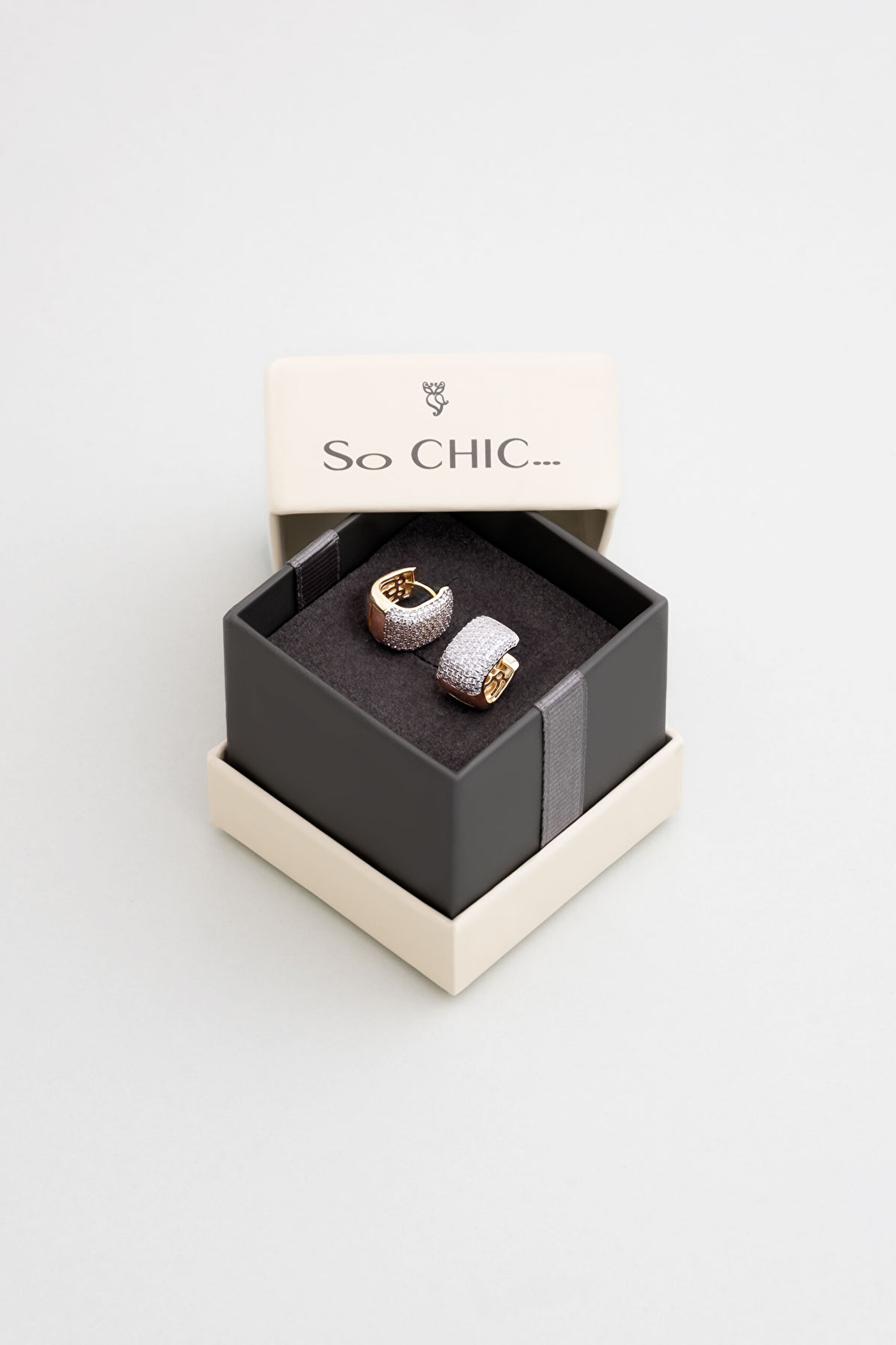 ⁠ Avangard 18 Ayar Sarı Altın Kaplama Gümüş Halka Küpe_3}