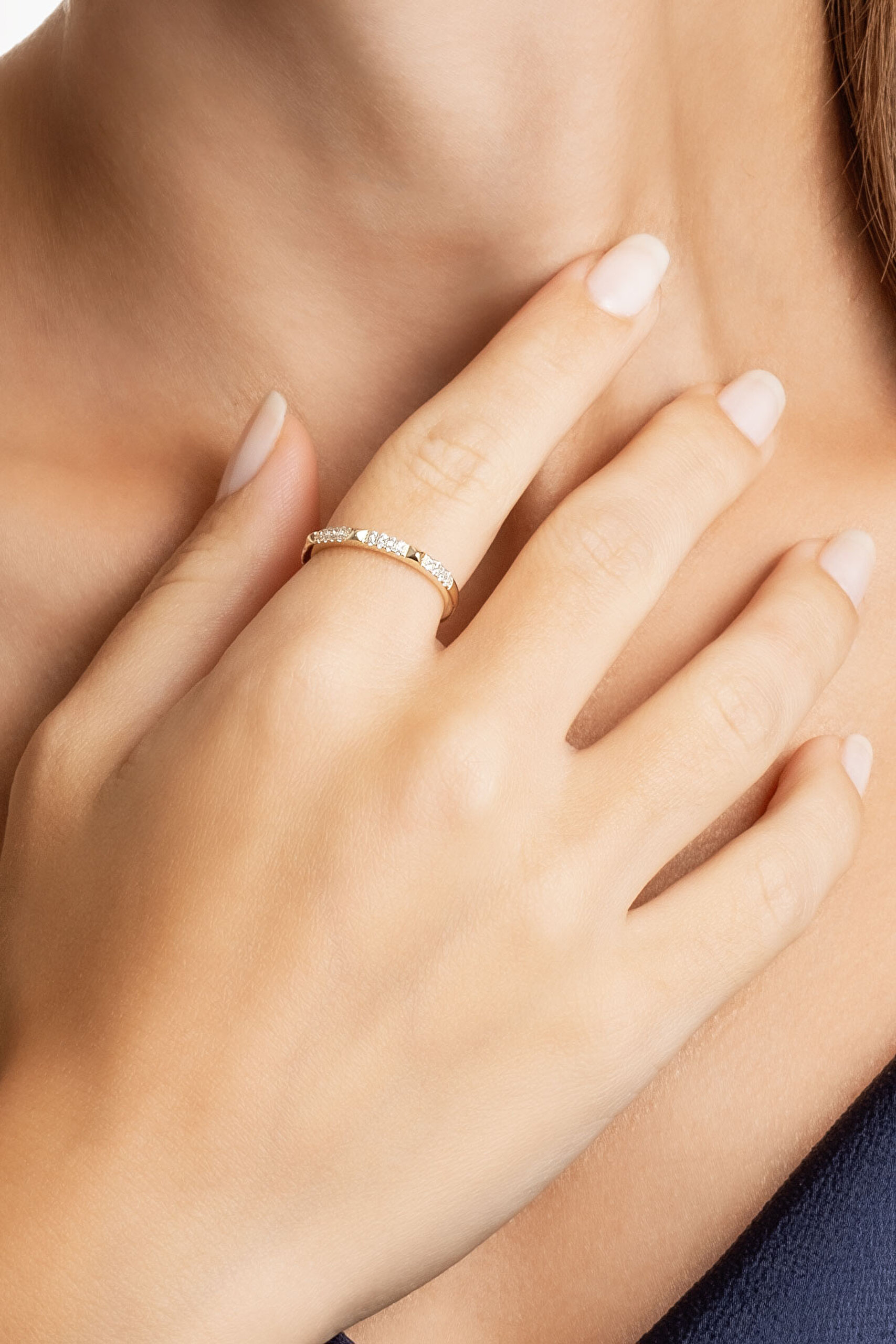 ⁠ Minimal Tasarım 18 Ayar Sarı Altın Kaplama Gümüş Yüzük_2}