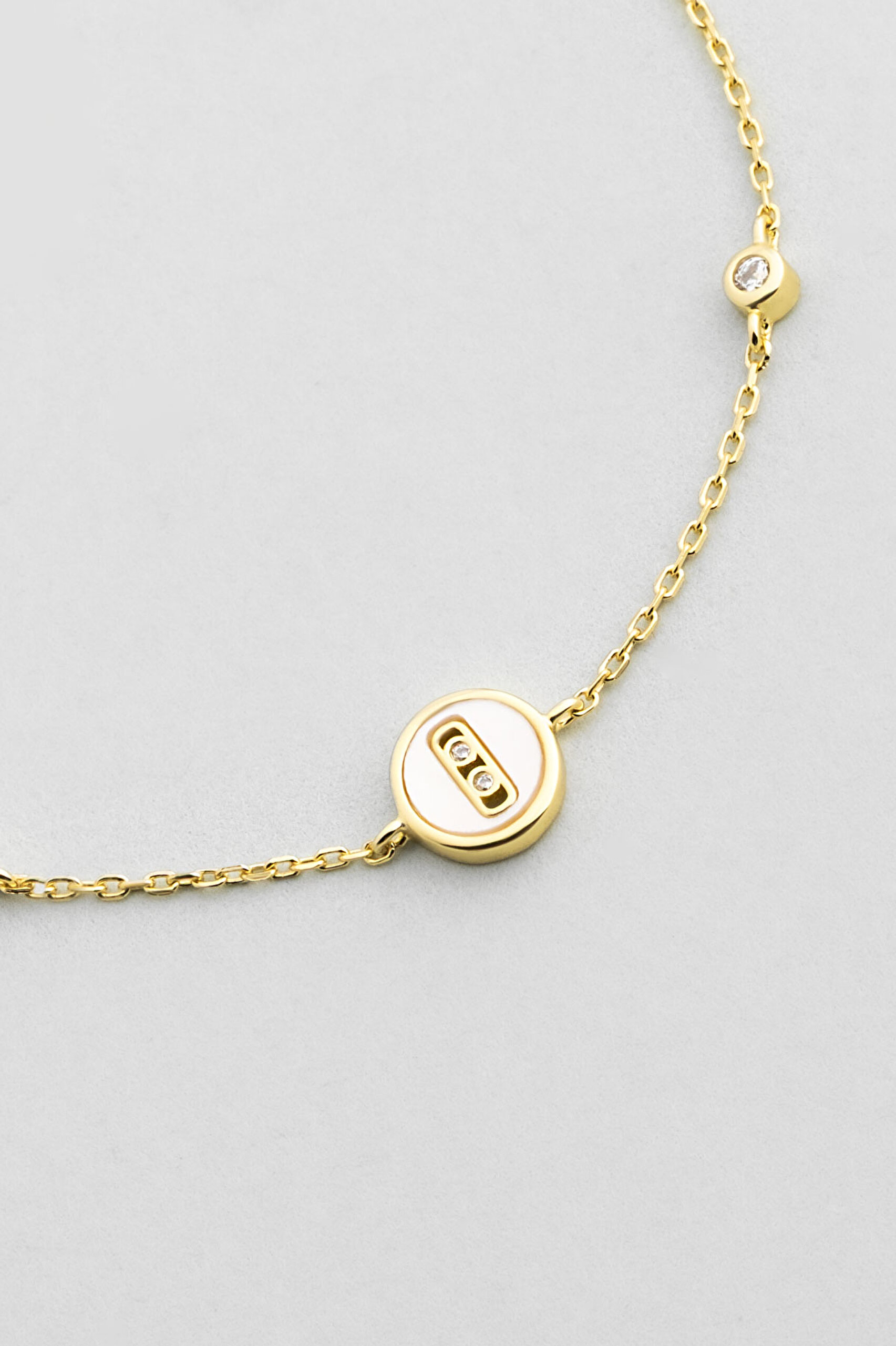 ⁠ Minimal Sedef 18 Ayar Sarı Altın Kaplama 19 Cm Gümüş Bileklik_4}