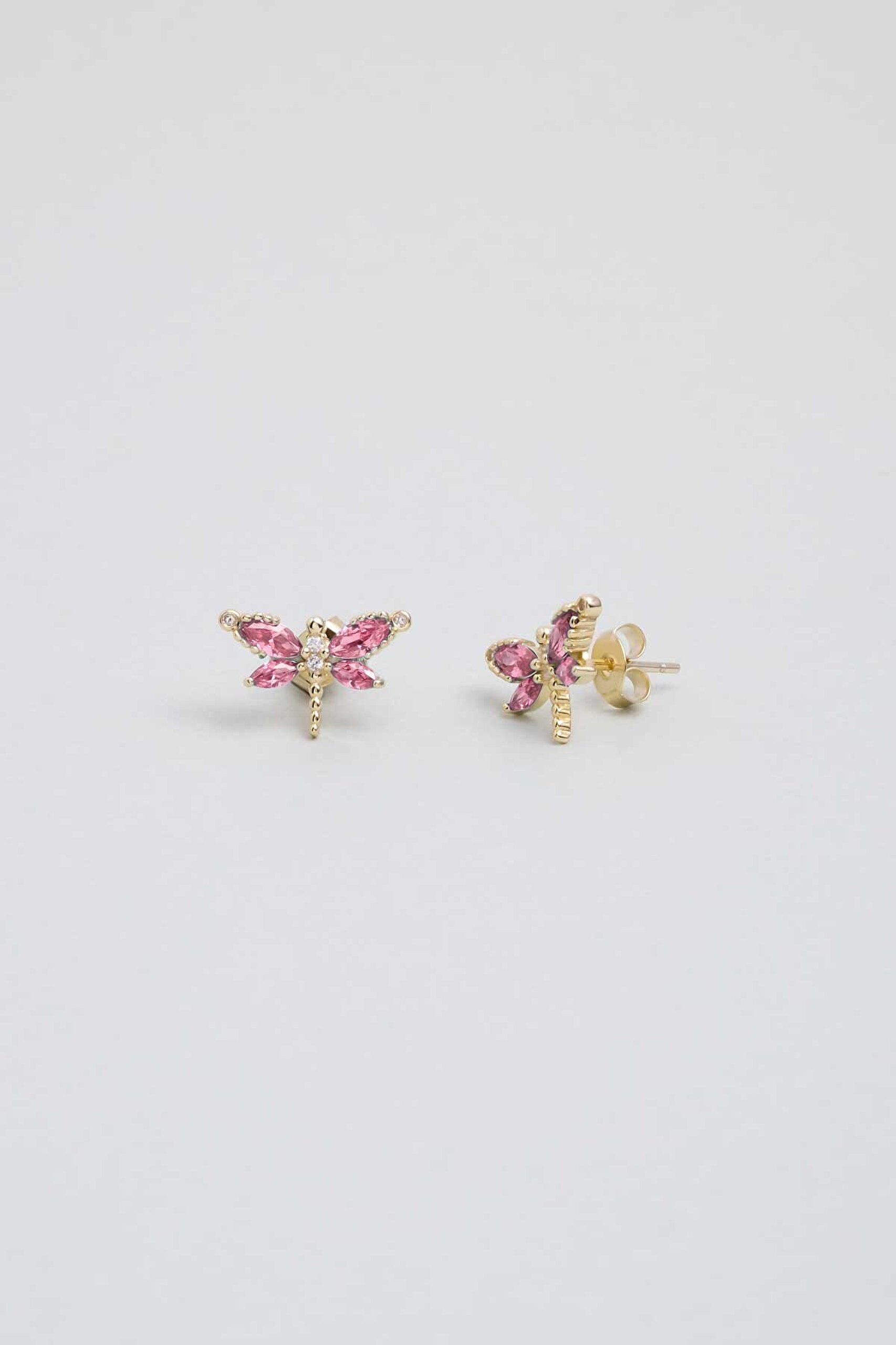 Rüzgarın Arkadaşı 18 Ayar Sarı Altın Kaplama Gümüş Yusufçuk Küpe - 0