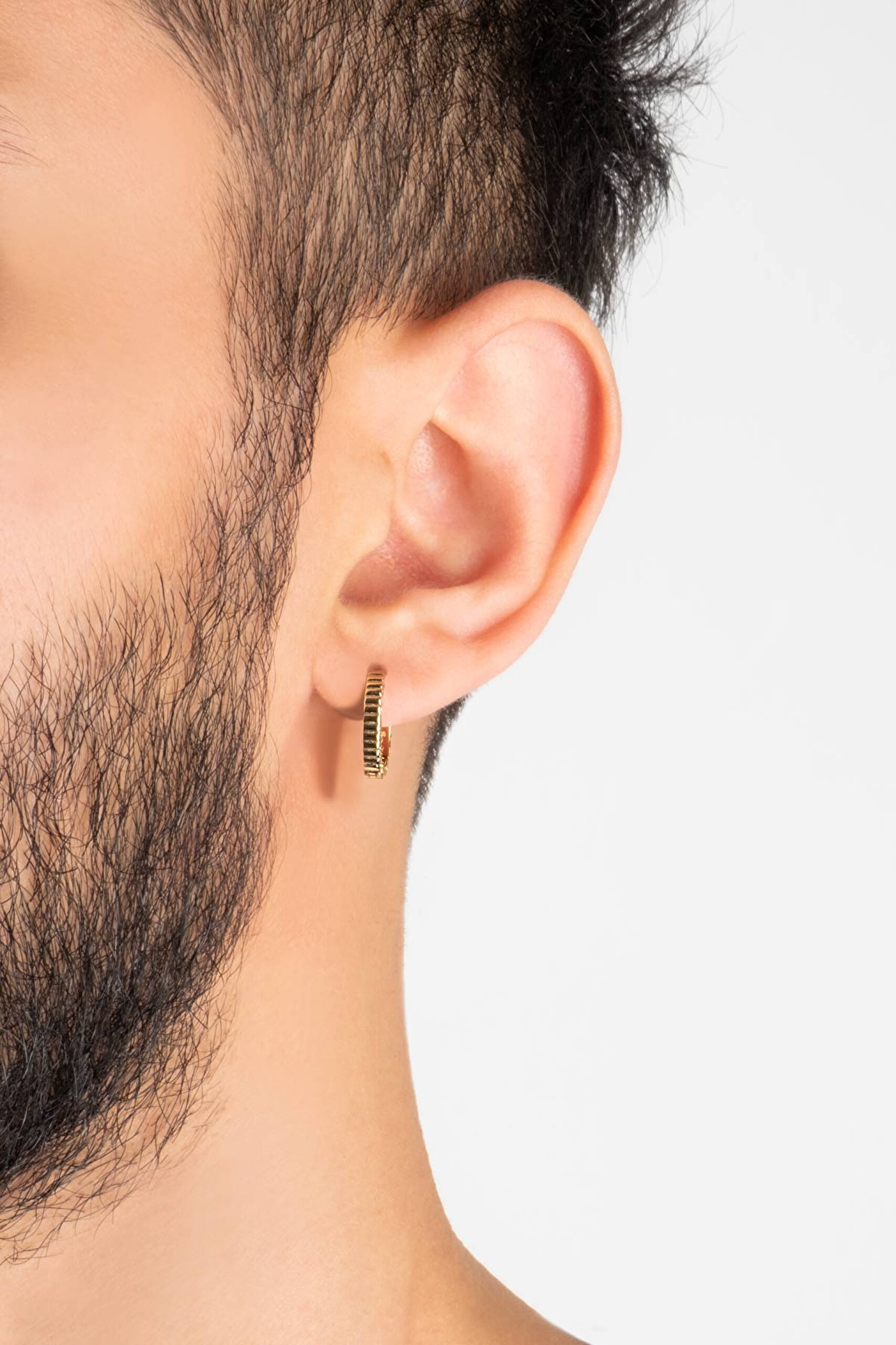 ⁠ Minimal 18 Ayar Sarı Altın Kaplama Unisex Gümüş Halka Küpe
_2}