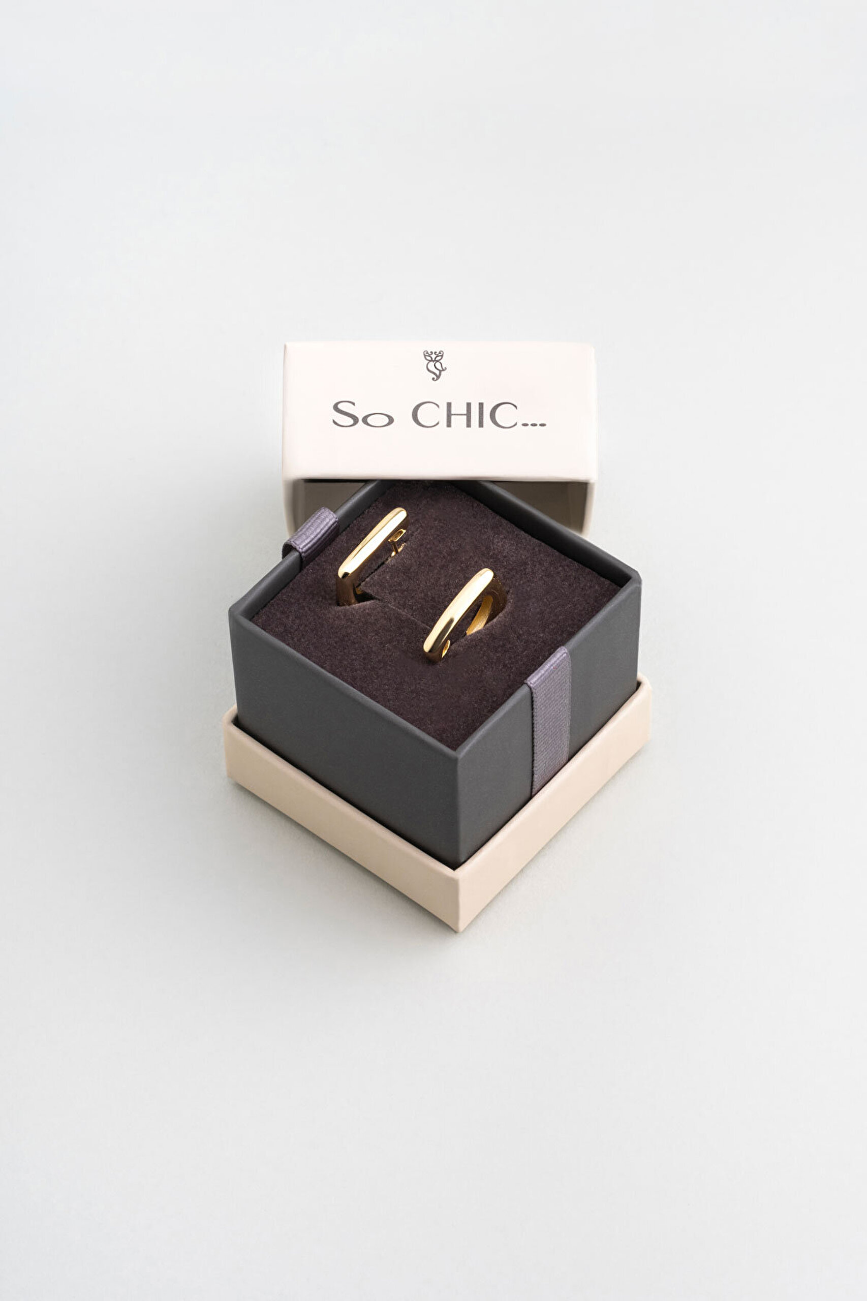 Modern Klasik 18 Ayar Sarı Altın Kaplama Gümüş Küpe - 3