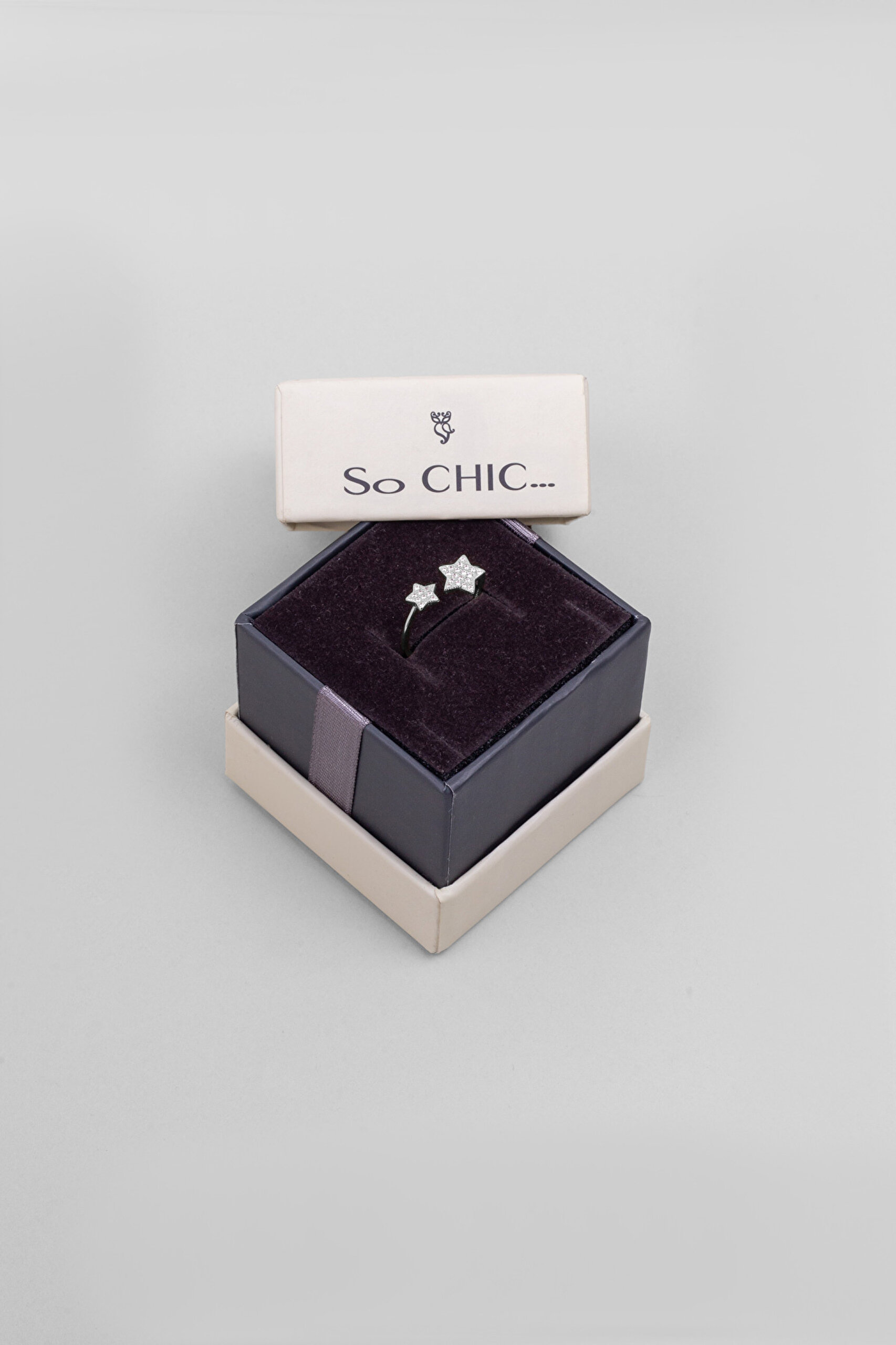 ⁠ Akşam Yıldızı 18 Ayar Beyaz Altın Kaplama Gümüş Ayarlanabilir Yüzük_4}