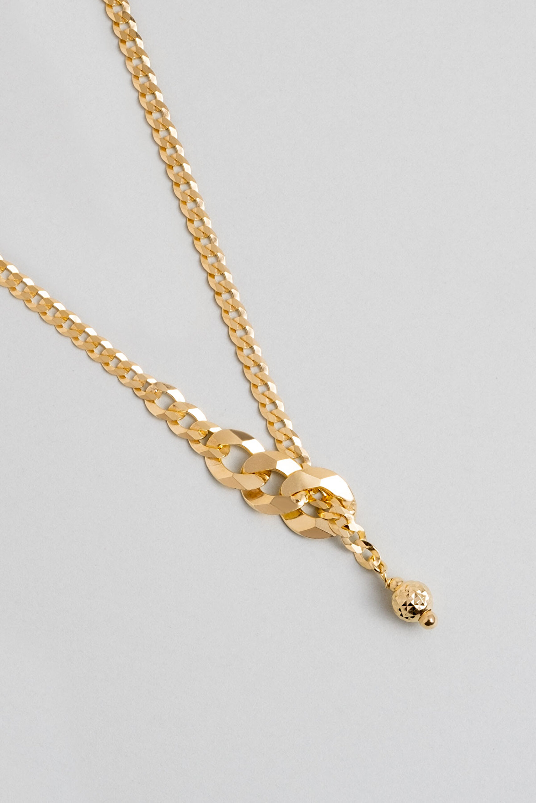 ⁠ İtalyan Tasarım 18 Ayar Sarı Altın Kaplama 45 Cm Gümüş Y Kolye_1}