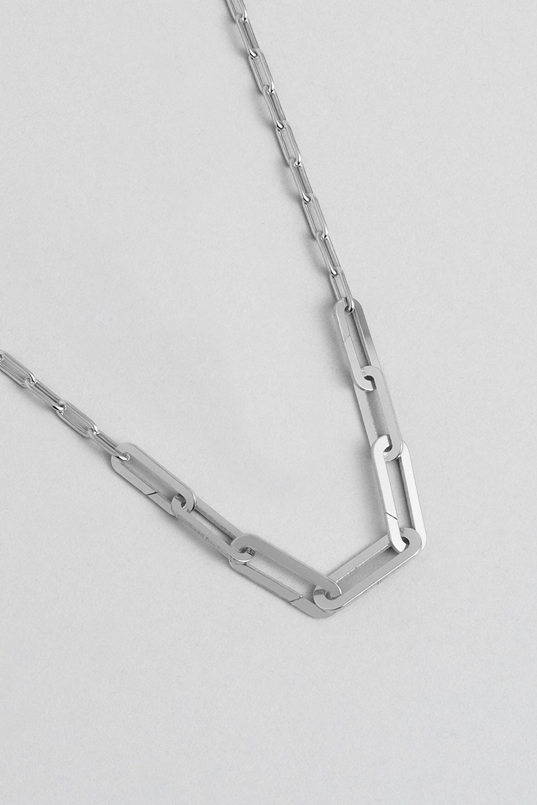 ⁠ İtalyan 18 Ayar Beyaz Altın Kaplama 45 Cm Gümüş Zincir Kolye_4}