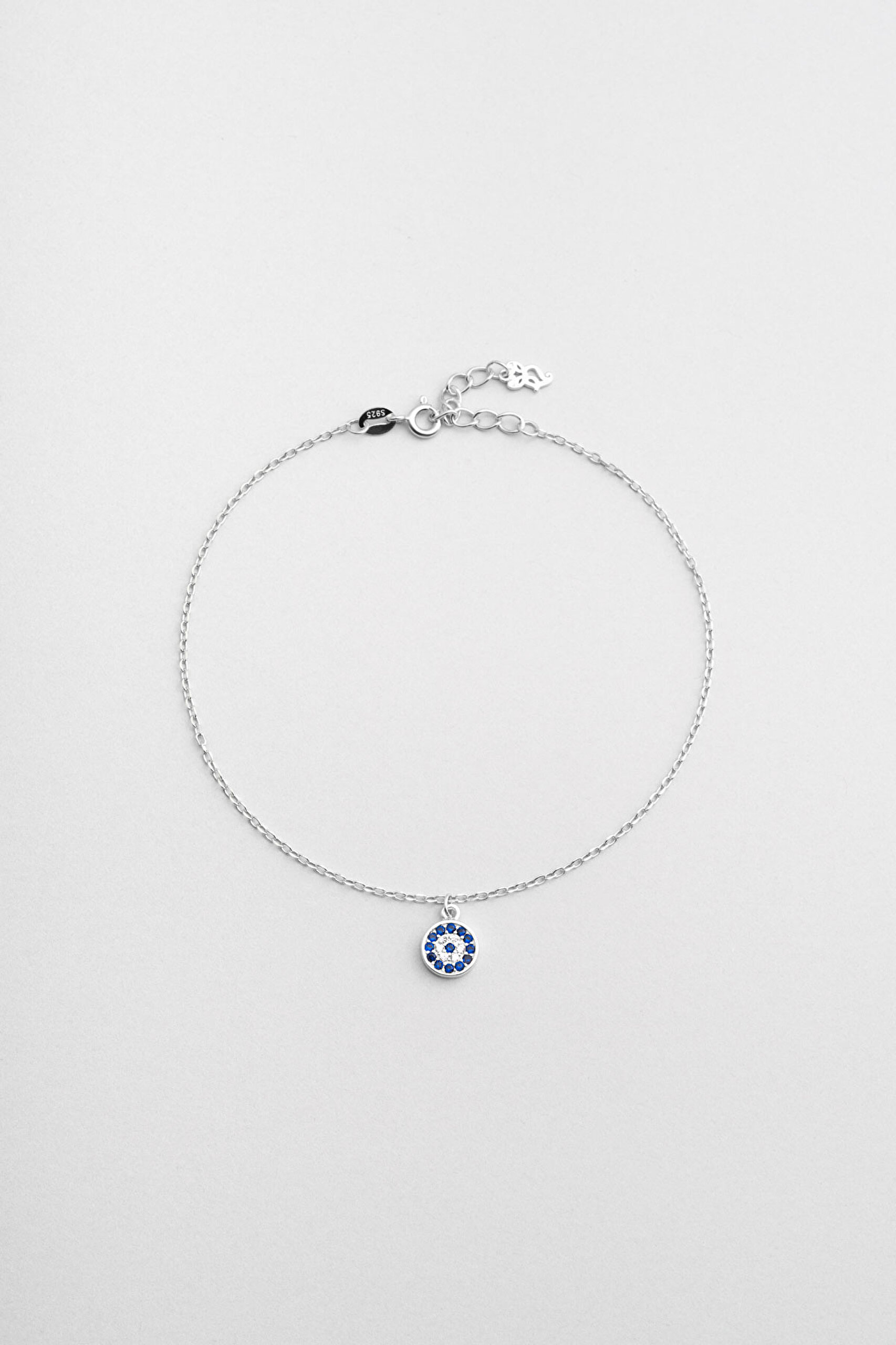 ⁠ Minimal Nazar 18 Ayar Beyaz Altın Kaplama 24 Cm Gümüş Hal Hal_0}