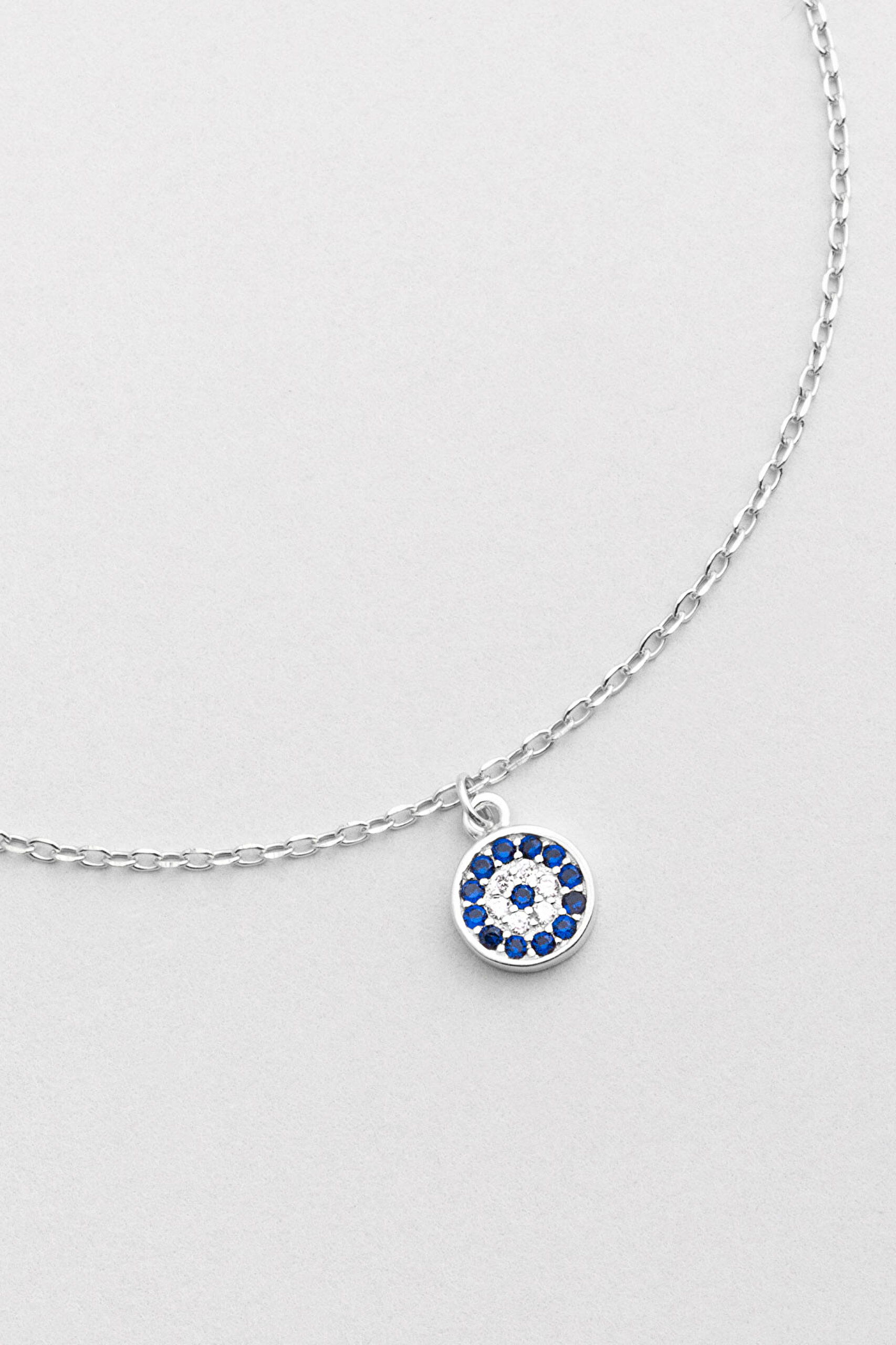 ⁠ Minimal Nazar 18 Ayar Beyaz Altın Kaplama 24 Cm Gümüş Hal Hal_1}