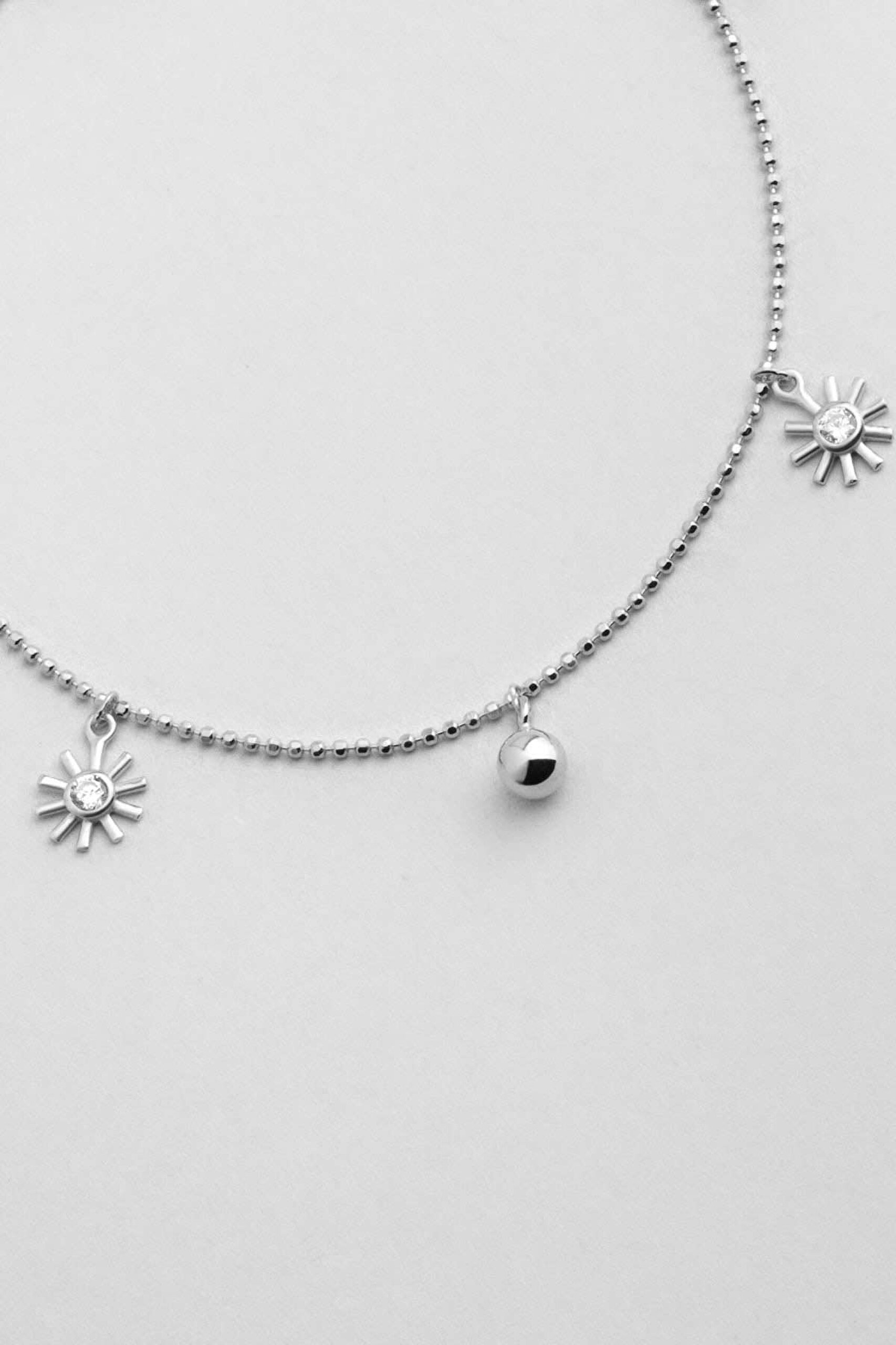 ⁠ Kış Güneşi 18 Ayar Beyaz Altın Kaplama 20 Cm Gümüş Bileklik_1}