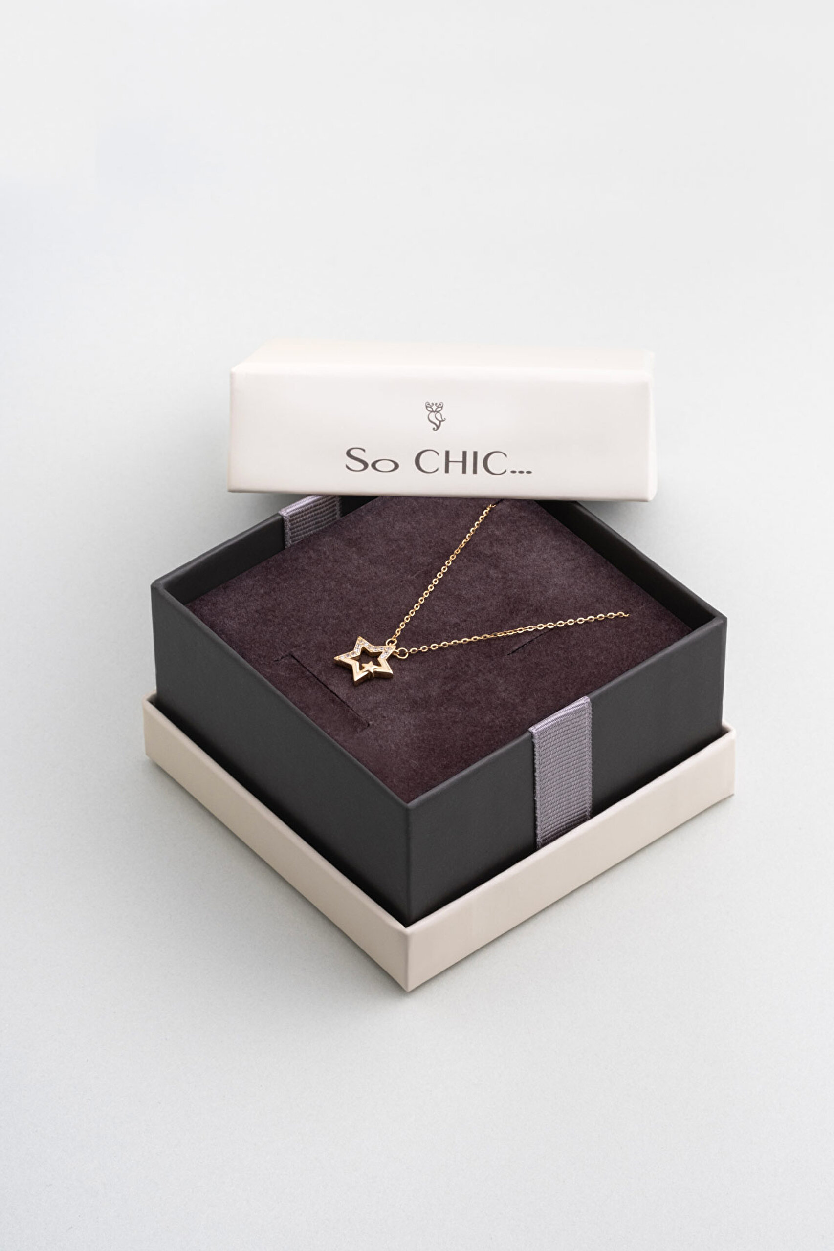 ⁠ Yıldız İzleri 18 Ayar Sarı Altın Kaplama 44 Cm Gümüş Kolye_5}