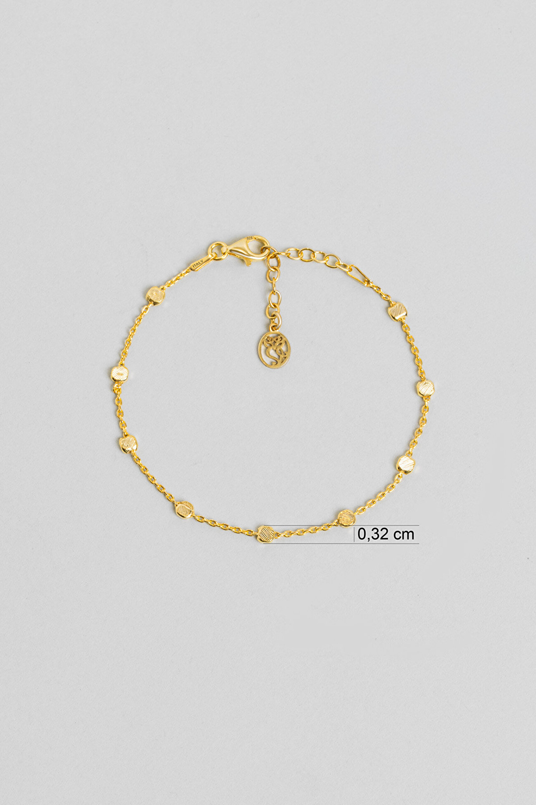 İtalyan 18 Ayar Sarı Altın Kaplama 19 Cm Gümüş Bileklik - 2