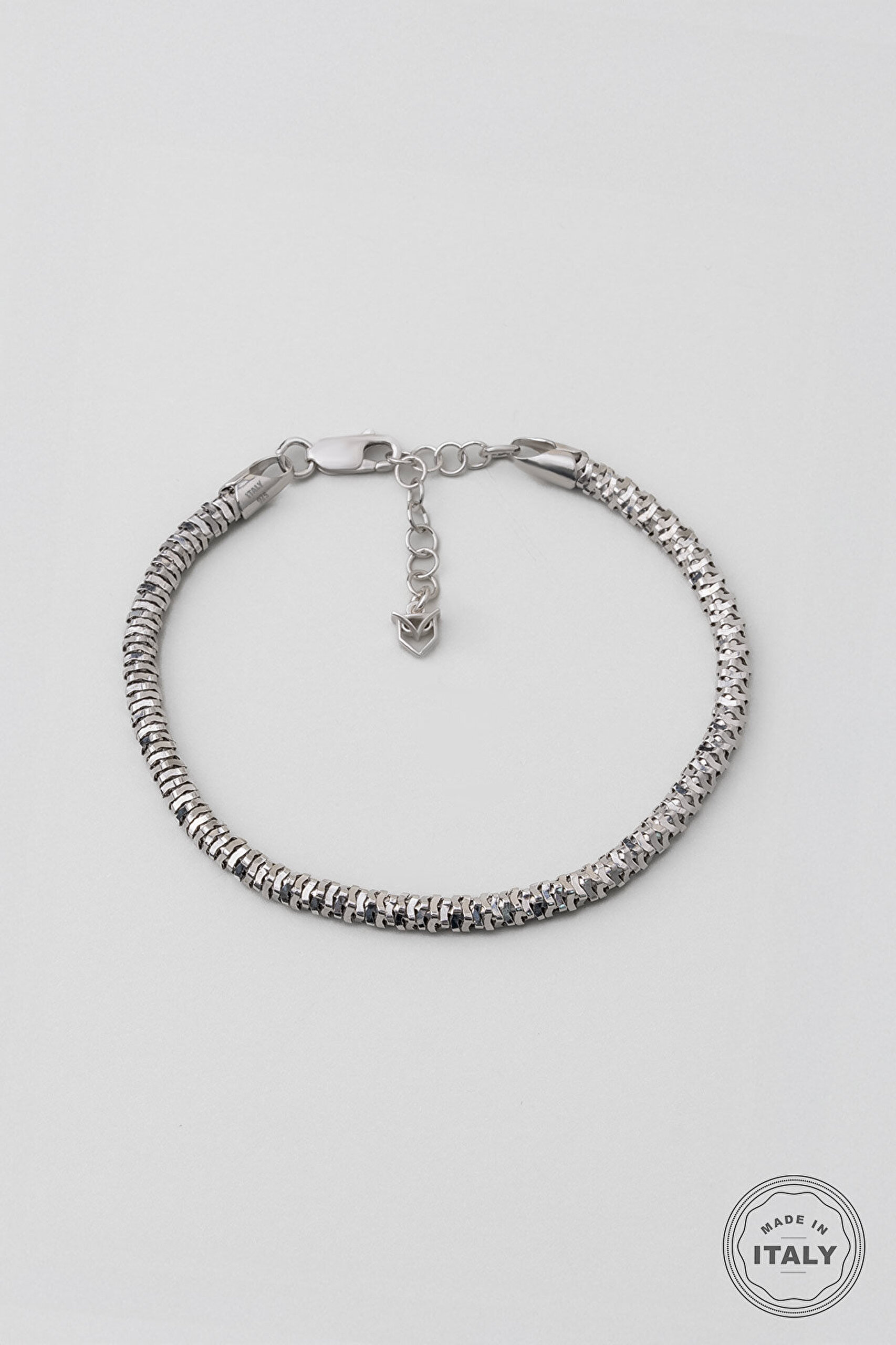 İtalyan 22 Cm Gümüş Erkek Zincir Bileklik - 0