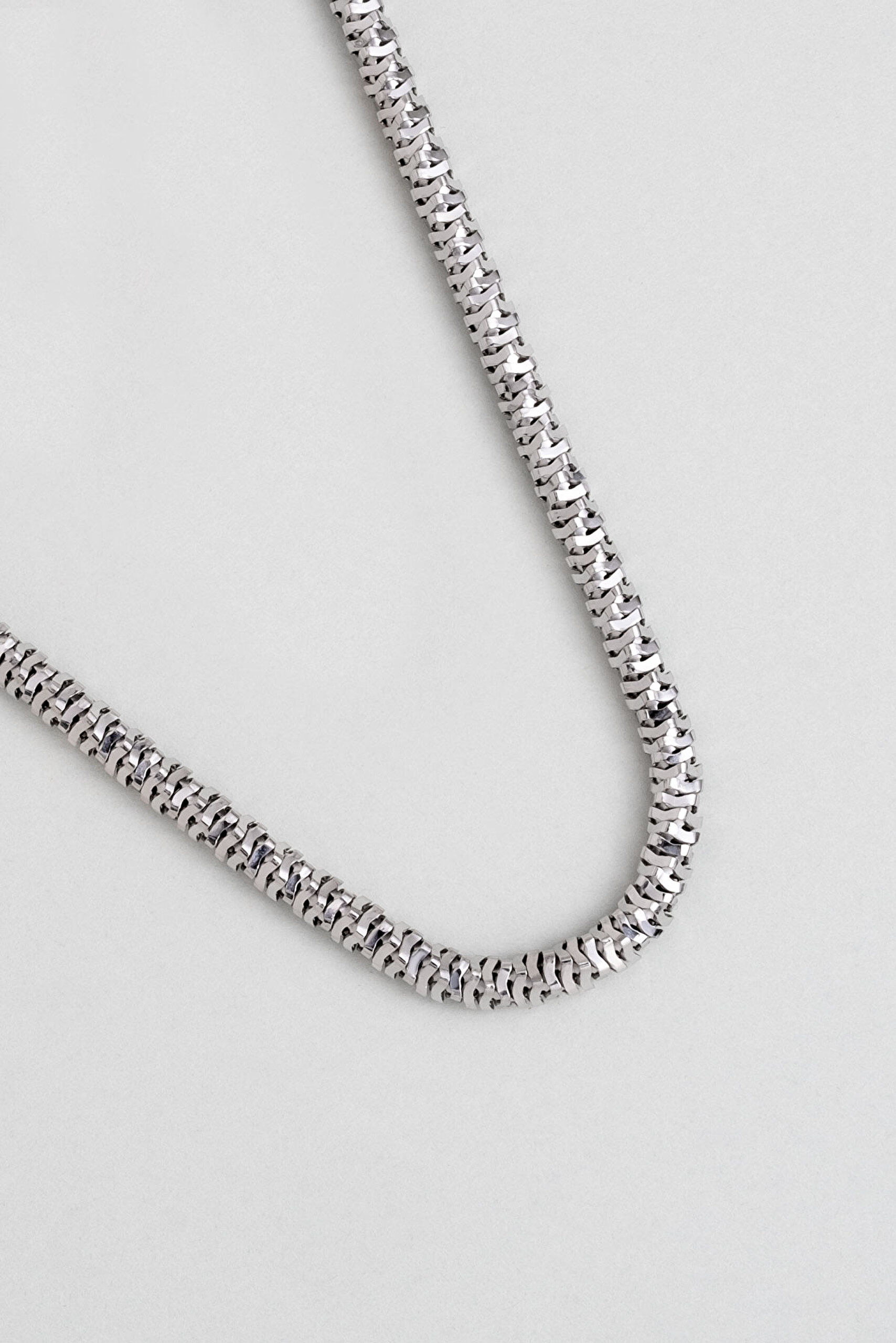 ⁠ İtalyan Tasarım  Rodyum Kaplama 55 Cm Gümüş Erkek Kolye_1}