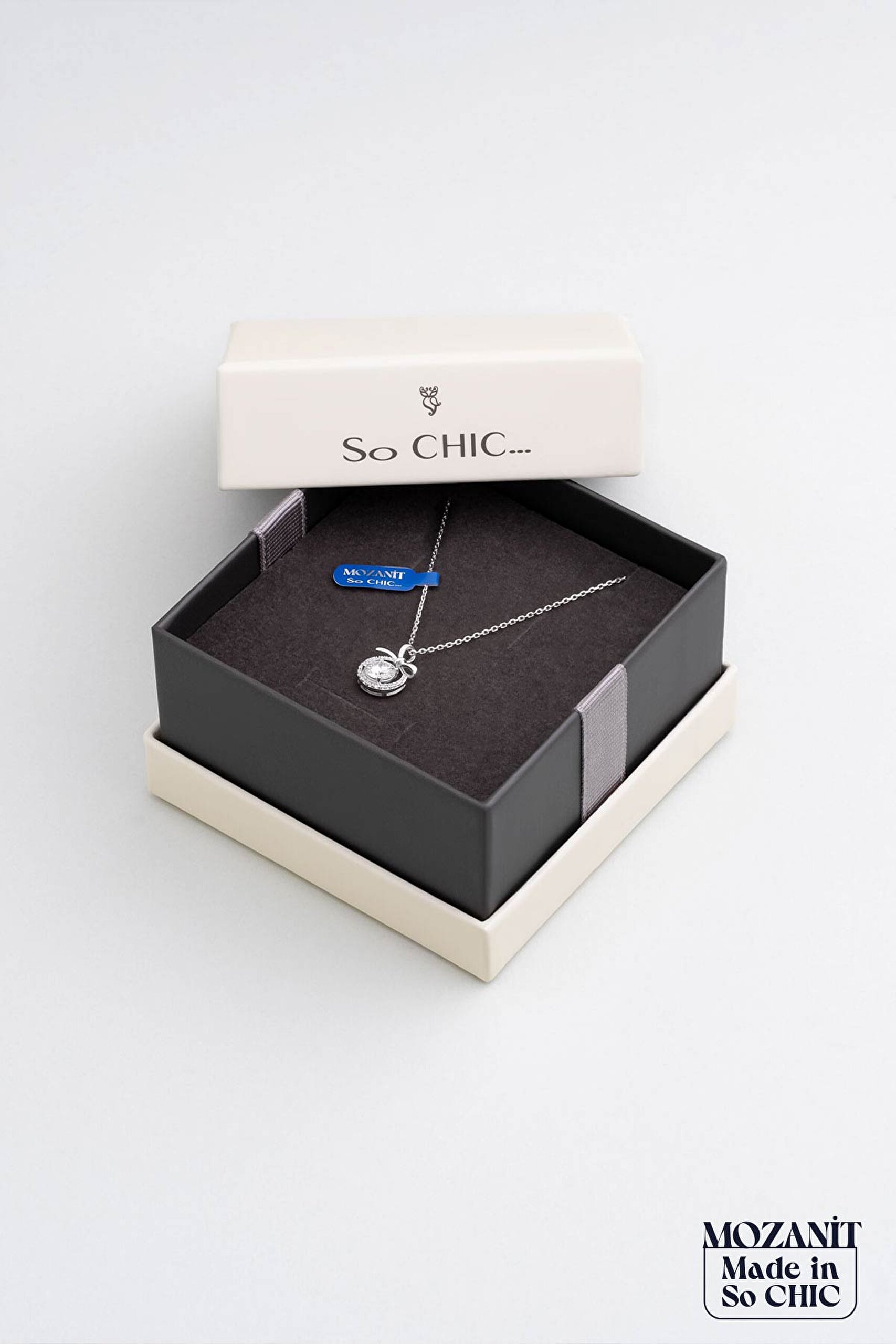 ⁠ Mozanit Kurdelesi 18 Ayar Beyaz Altın Kaplama 44 Cm Gümüş Kolye_7}