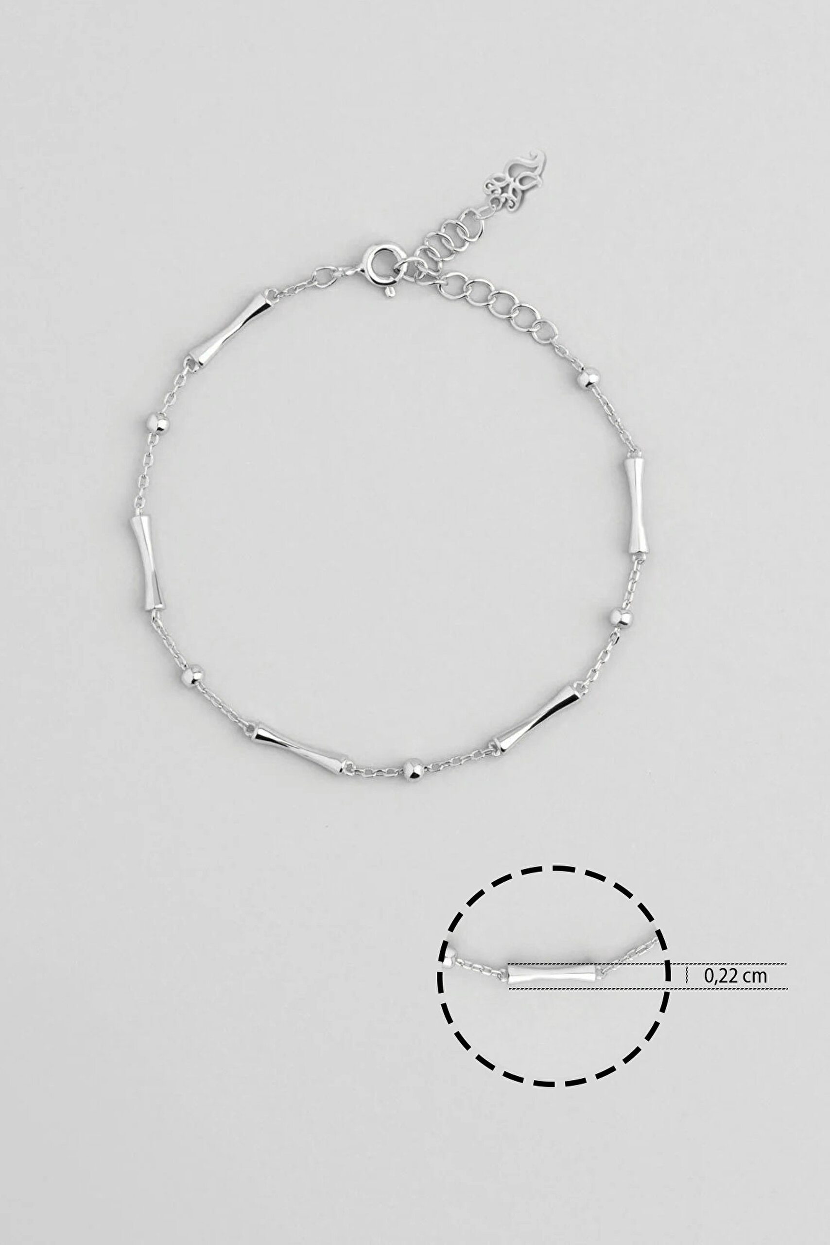⁠ Minimal Tasarım 18 Ayar Beyaz Altın Kaplama 24 Cm Gümüş Hal Hal_2}