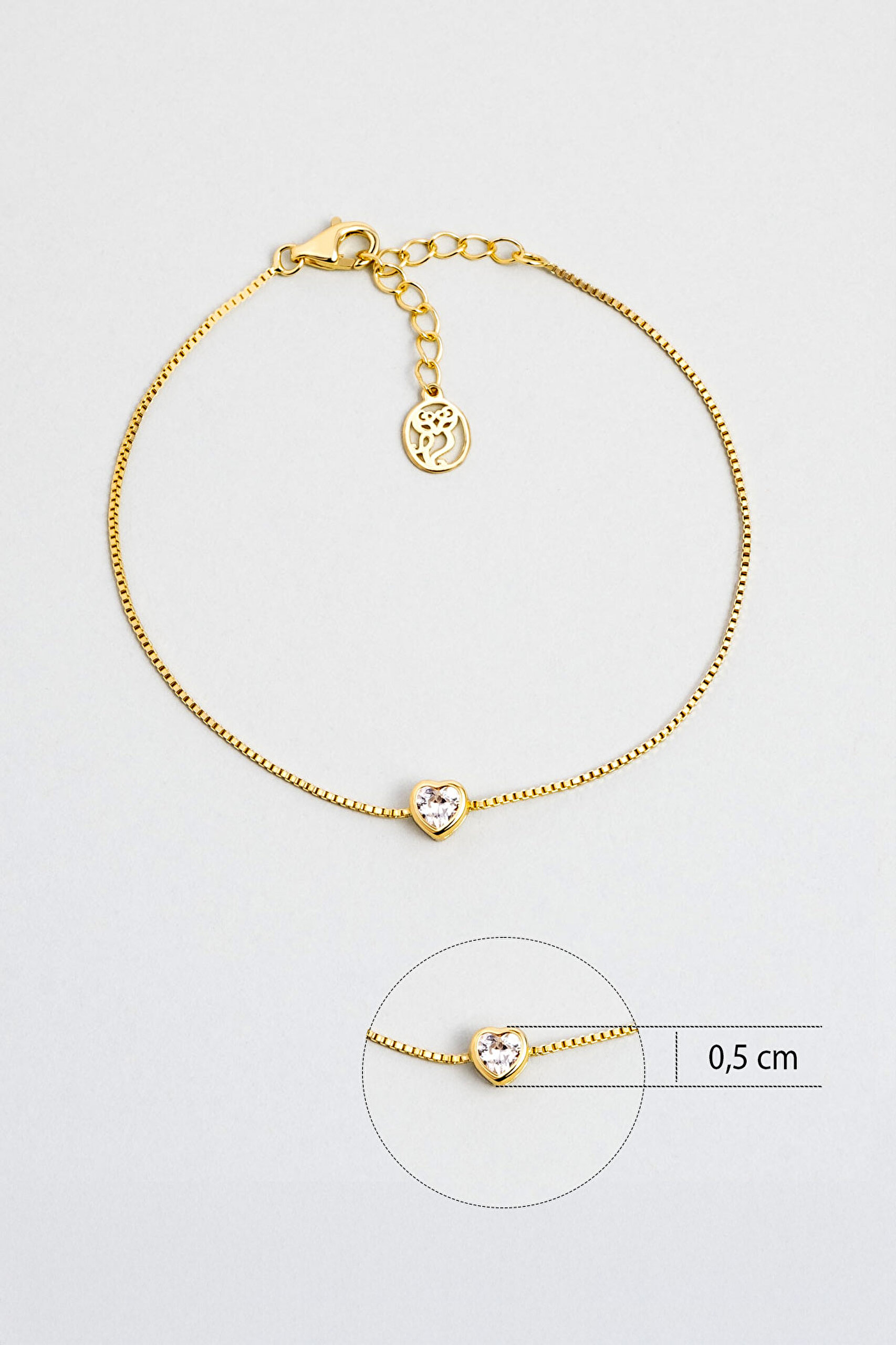 ⁠ Romantik Aşk 18 Ayar Sarı Altın Kaplama 19 Cm Gümüş Kalp Bileklik
_2}
