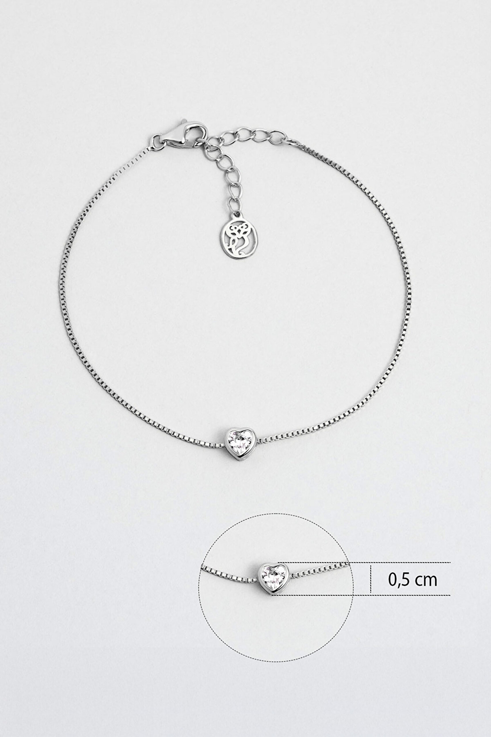 ⁠ Romantik Aşk 18 Ayar Beyaz Altın Kaplama 19 Cm Gümüş Kalp Bileklik
_2}