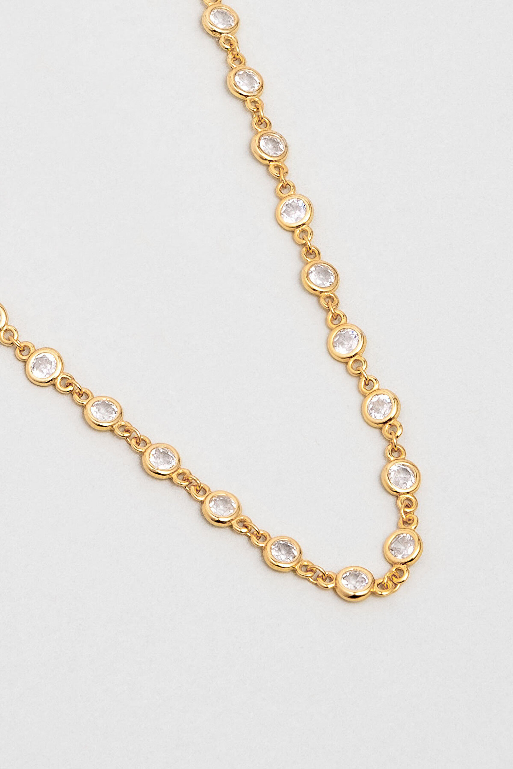 Rosalinda 18 Ayar Sarı Altın Kaplama 45 Cm Gümüş Kolye - 4