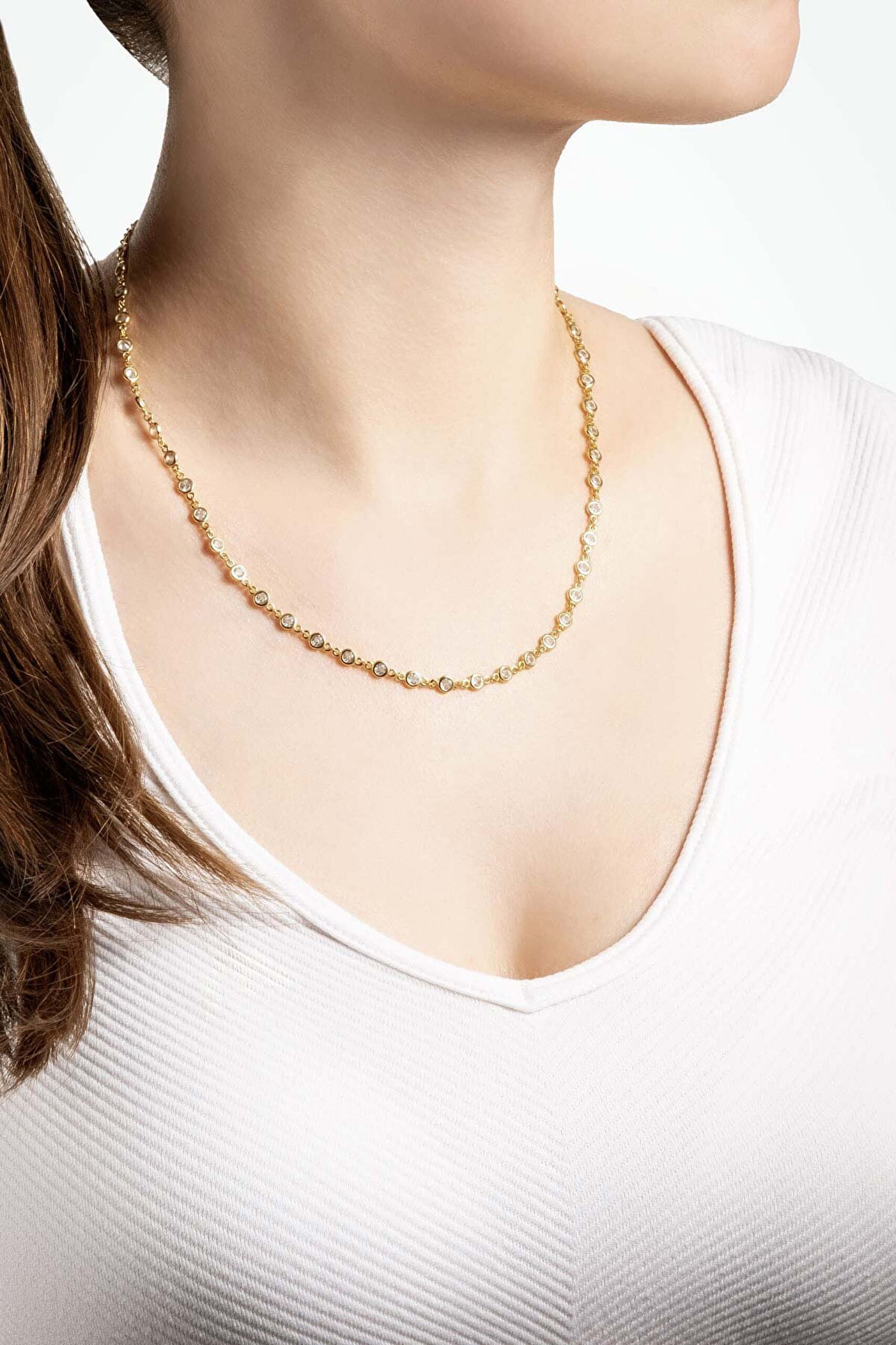 Rosalinda 18 Ayar Sarı Altın Kaplama 45 Cm Gümüş Kolye - 3