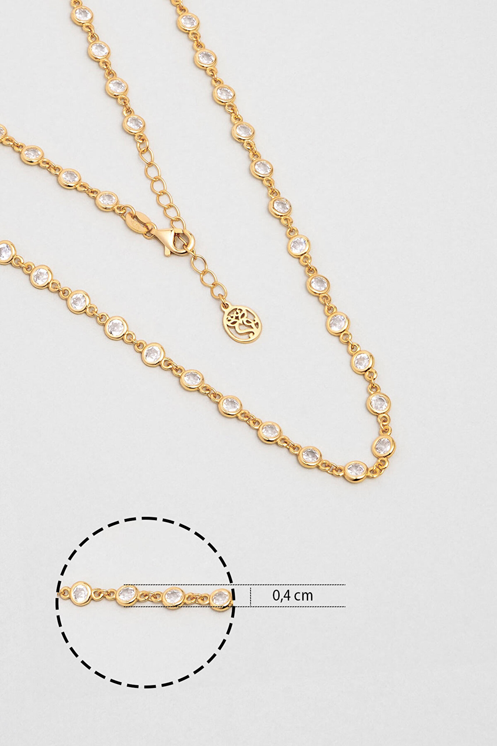 Rosalinda 18 Ayar Sarı Altın Kaplama 45 Cm Gümüş Kolye - 2