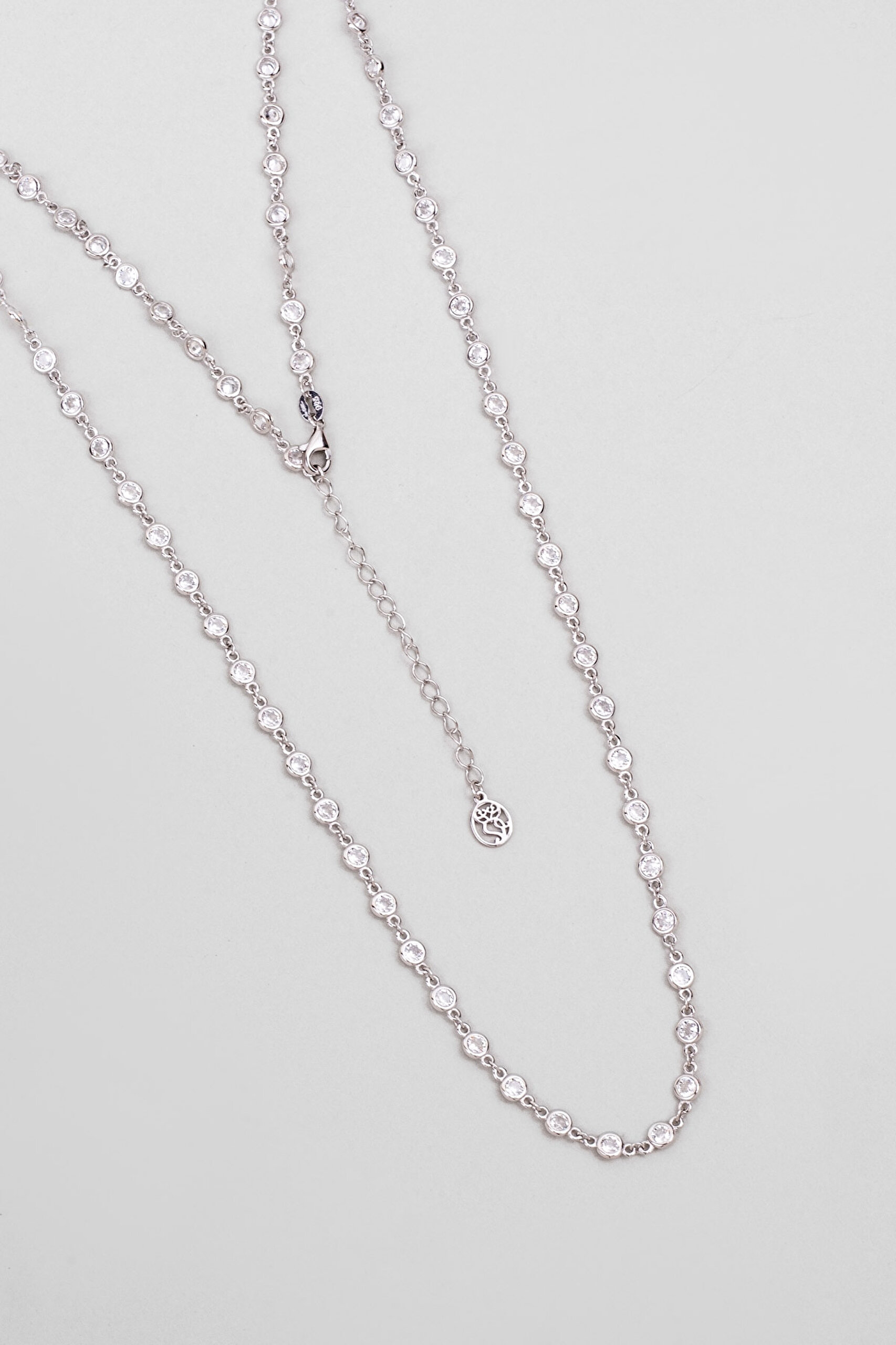 ⁠ Minimal Işıltı 18 Ayar Beyaz Altın Kaplama 65 Cm Gümüş Kolye_0}