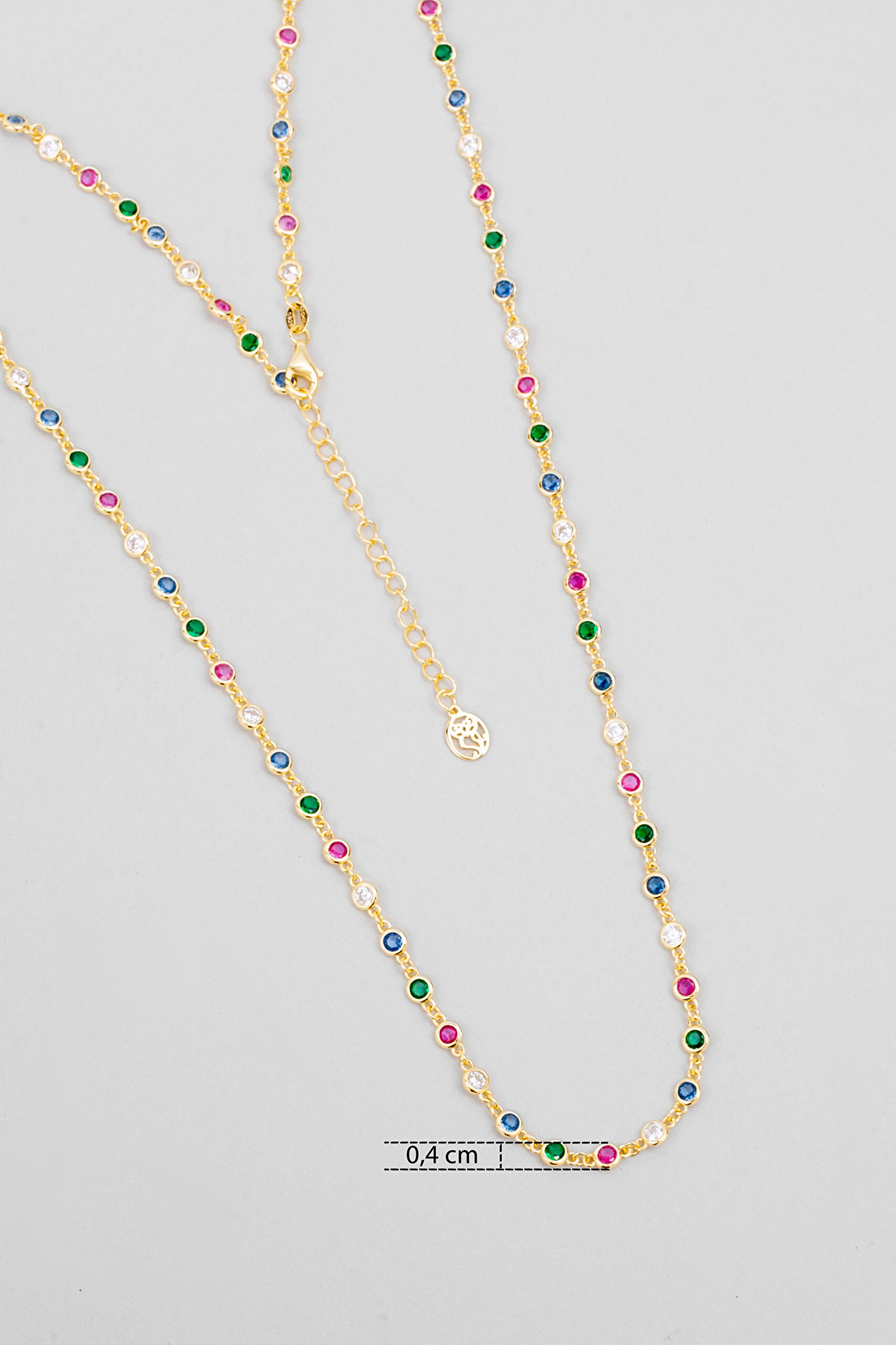 ⁠ Minimal Işıltı 18 Ayar Sarı Altın Kaplama 65 Cm Gümüş Kolye_2}