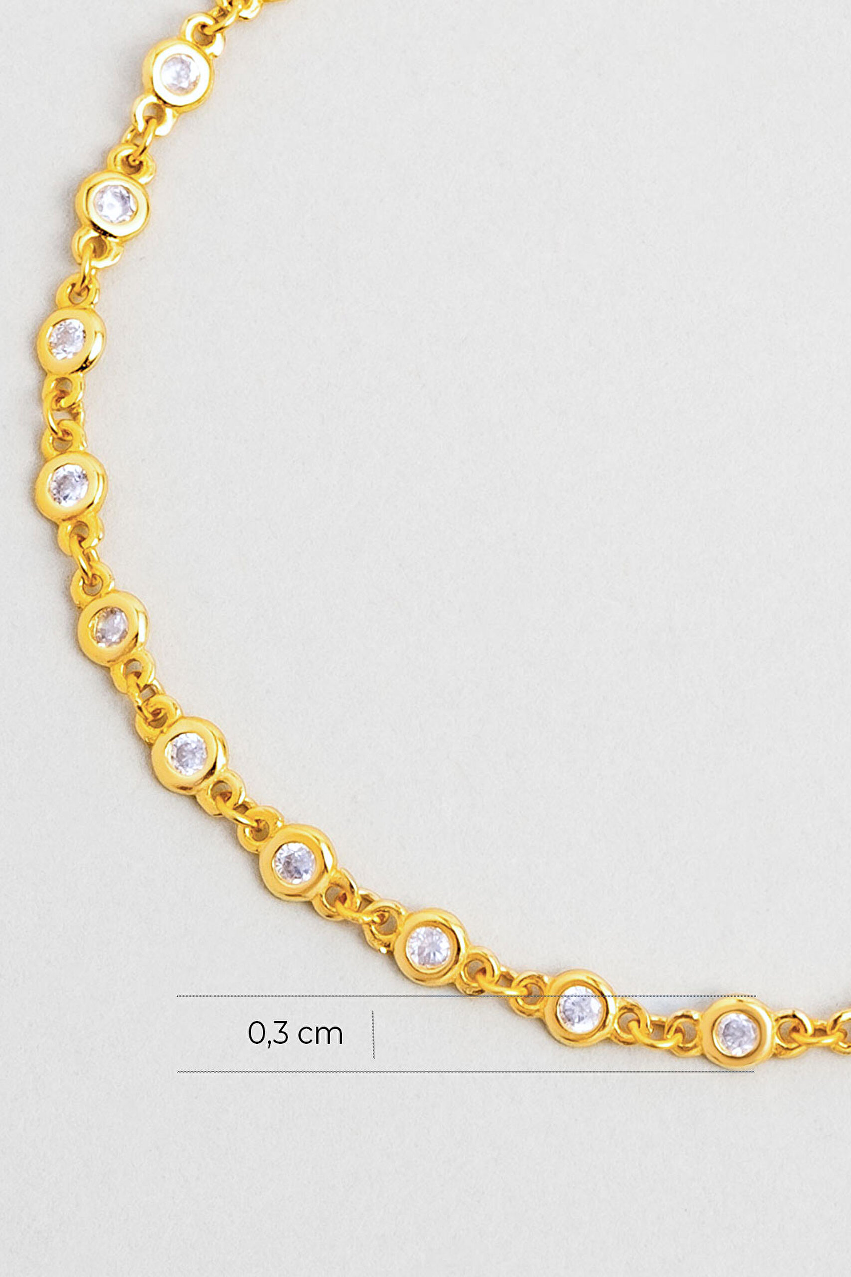 ⁠ Lavinya 18 Ayar Sarı Altın Kaplama 19 Cm Gümüş Bileklik_2}