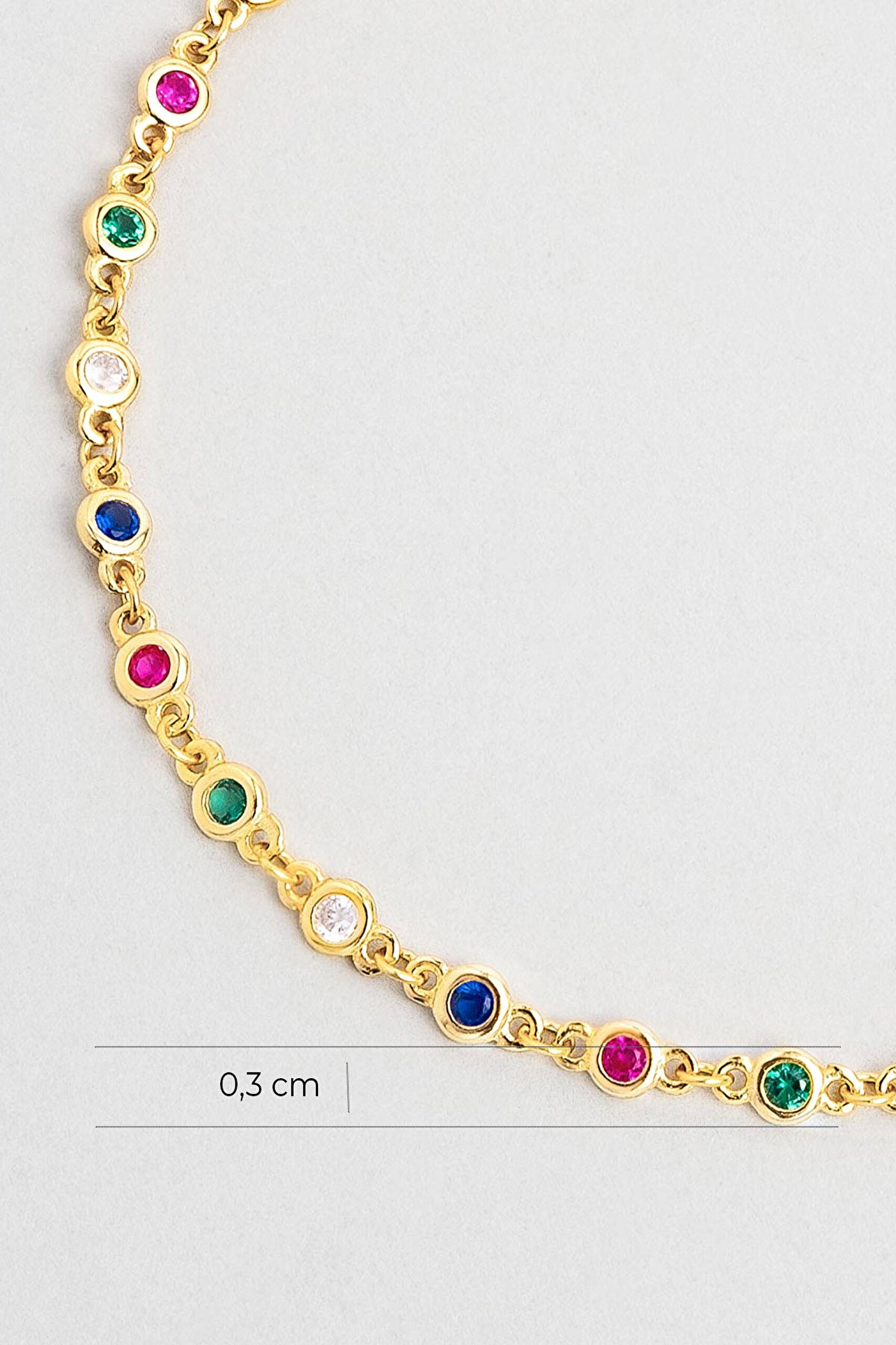 ⁠ Lavinya 18 Ayar Sarı Altın Kaplama 19 Cm Gümüş Bileklik_2}