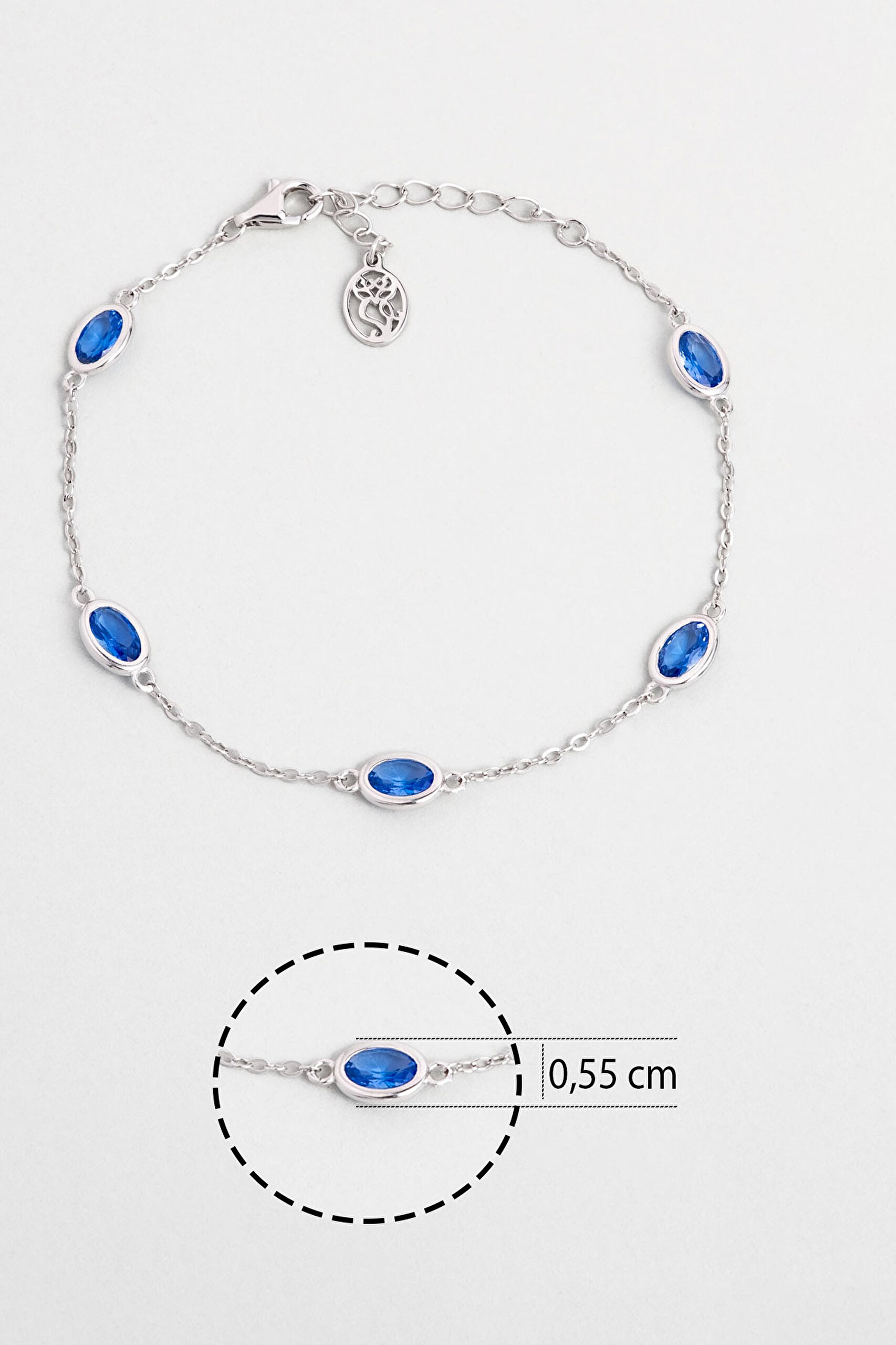 ⁠ Mavi Rüya 18 Ayar Sarı Altın Kaplama 19 Cm Gümüş Minimal Bileklik_2}