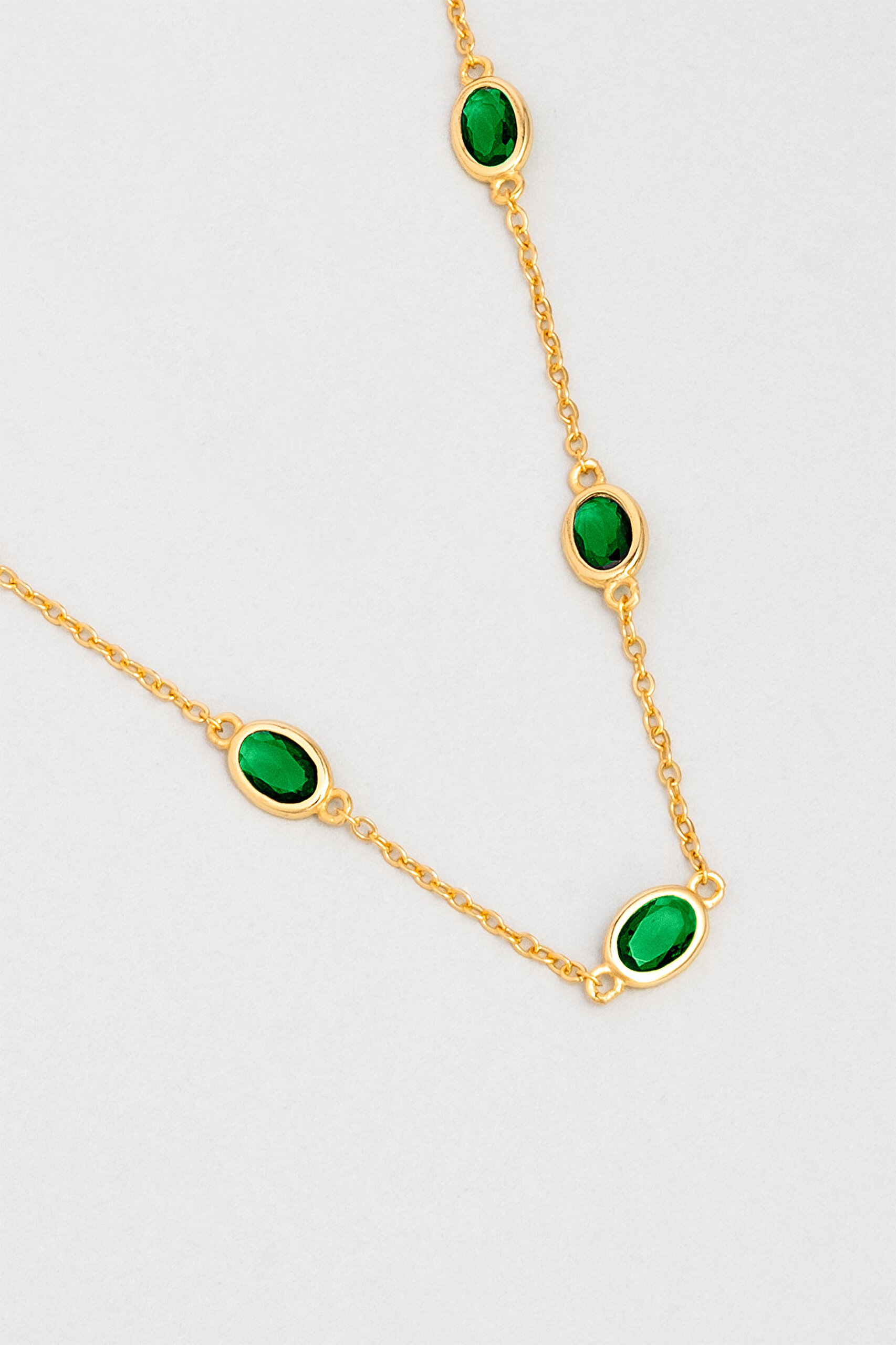 ⁠ Büyülü Renkler 18 Ayar Sarı Altın Kaplama 45 Cm Gümüş Kolye_4}