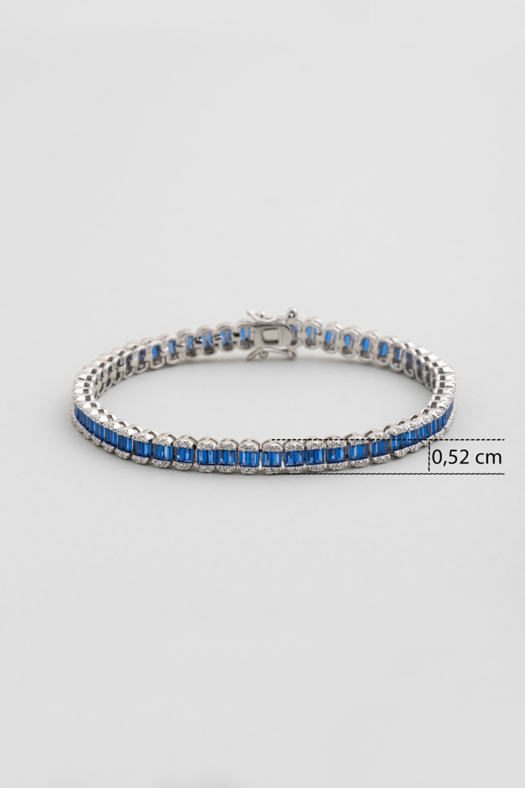 ⁠ Safir Yolu 18 Ayar Beyaz Altın Kaplama Gümüş Bileklik_2}