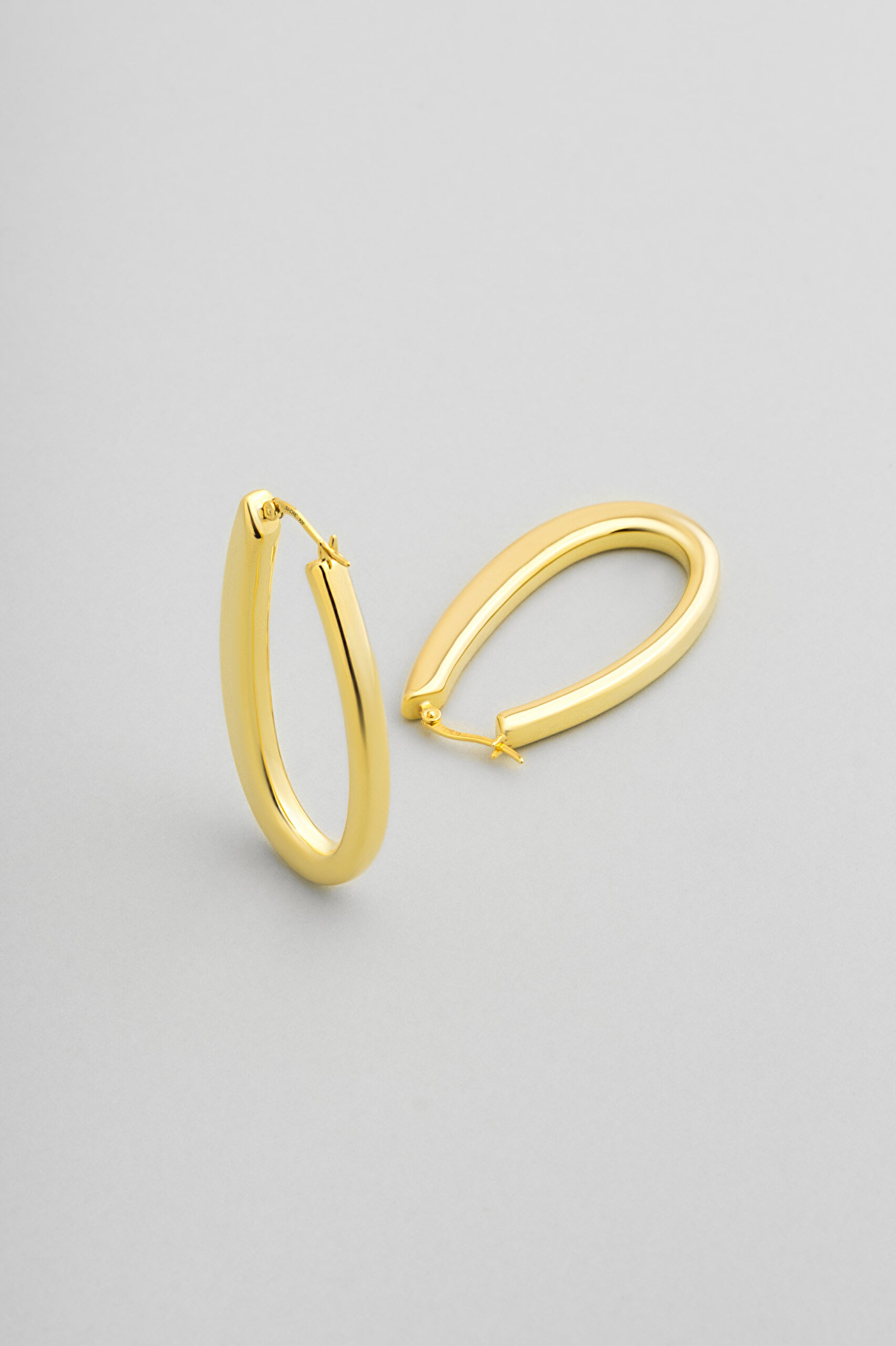 ⁠ Vintage 18 Ayar Sarı Altın Kaplama Gümüş Küpe_0}