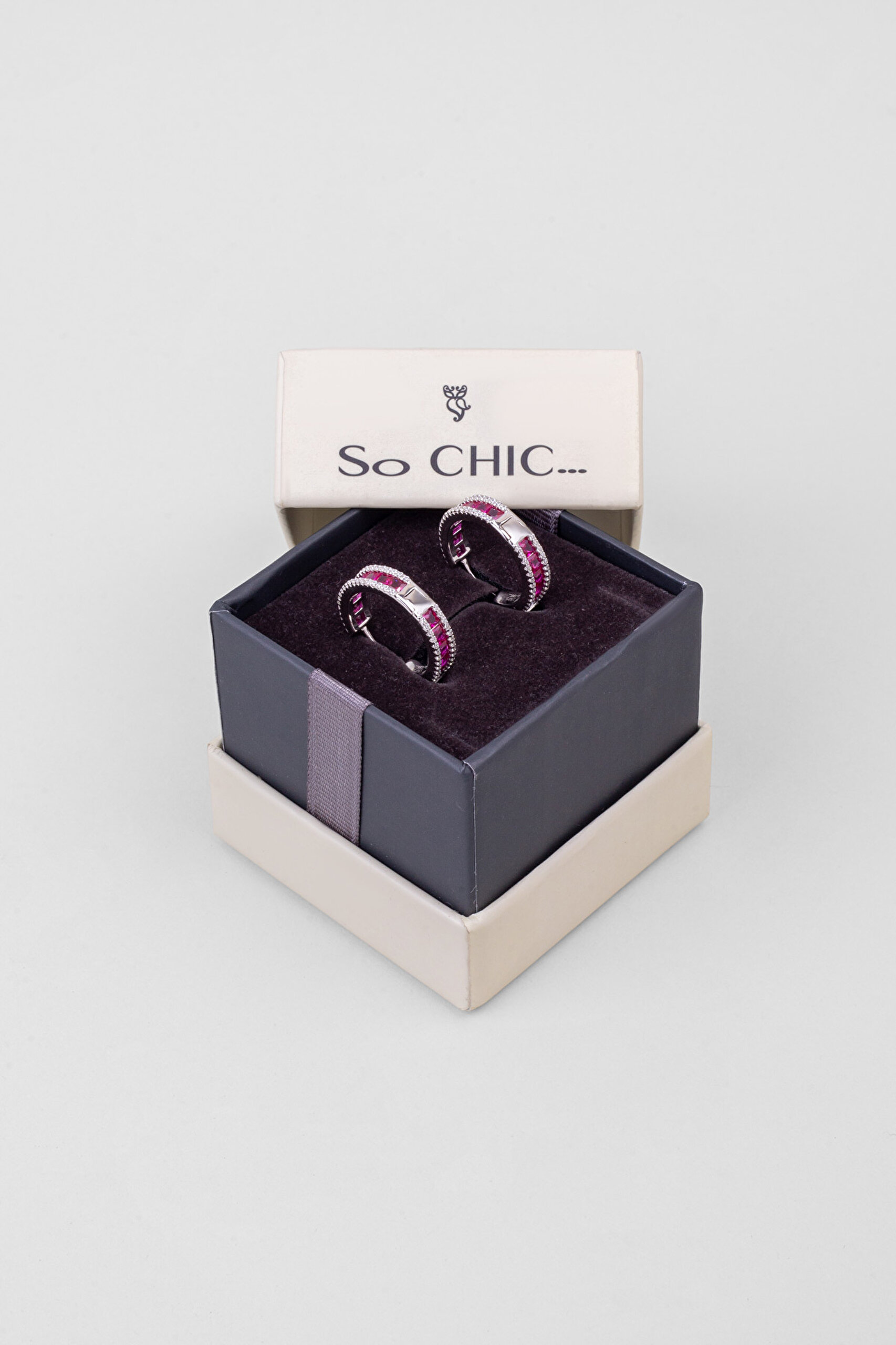 ⁠ Maia 18 Ayar Beyaz Altın Kaplama Gümüş Halka Küpe_4}